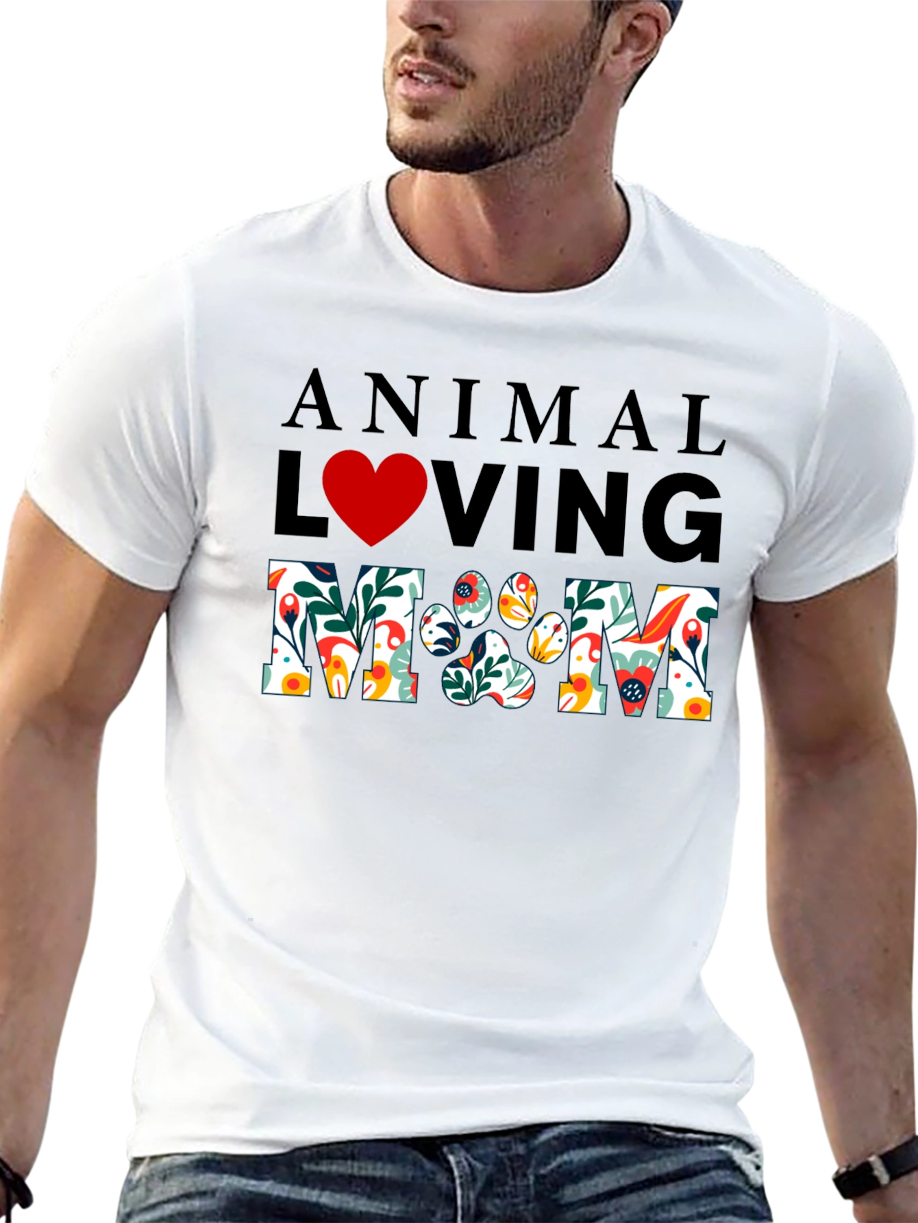 Animal Loving Mom Graphic T-Shirt