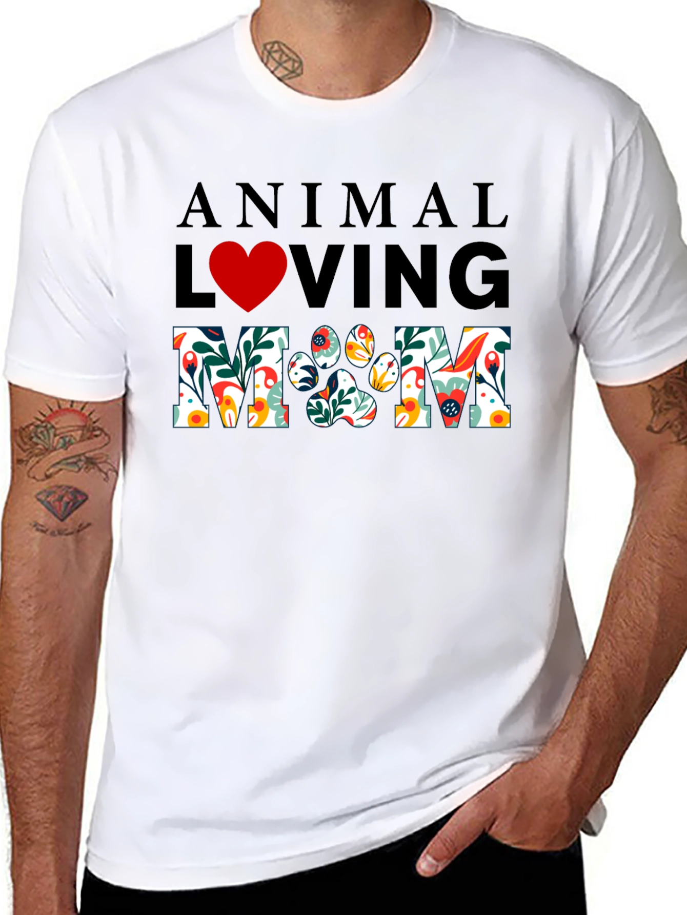 Animal Loving Mom Graphic T-Shirt