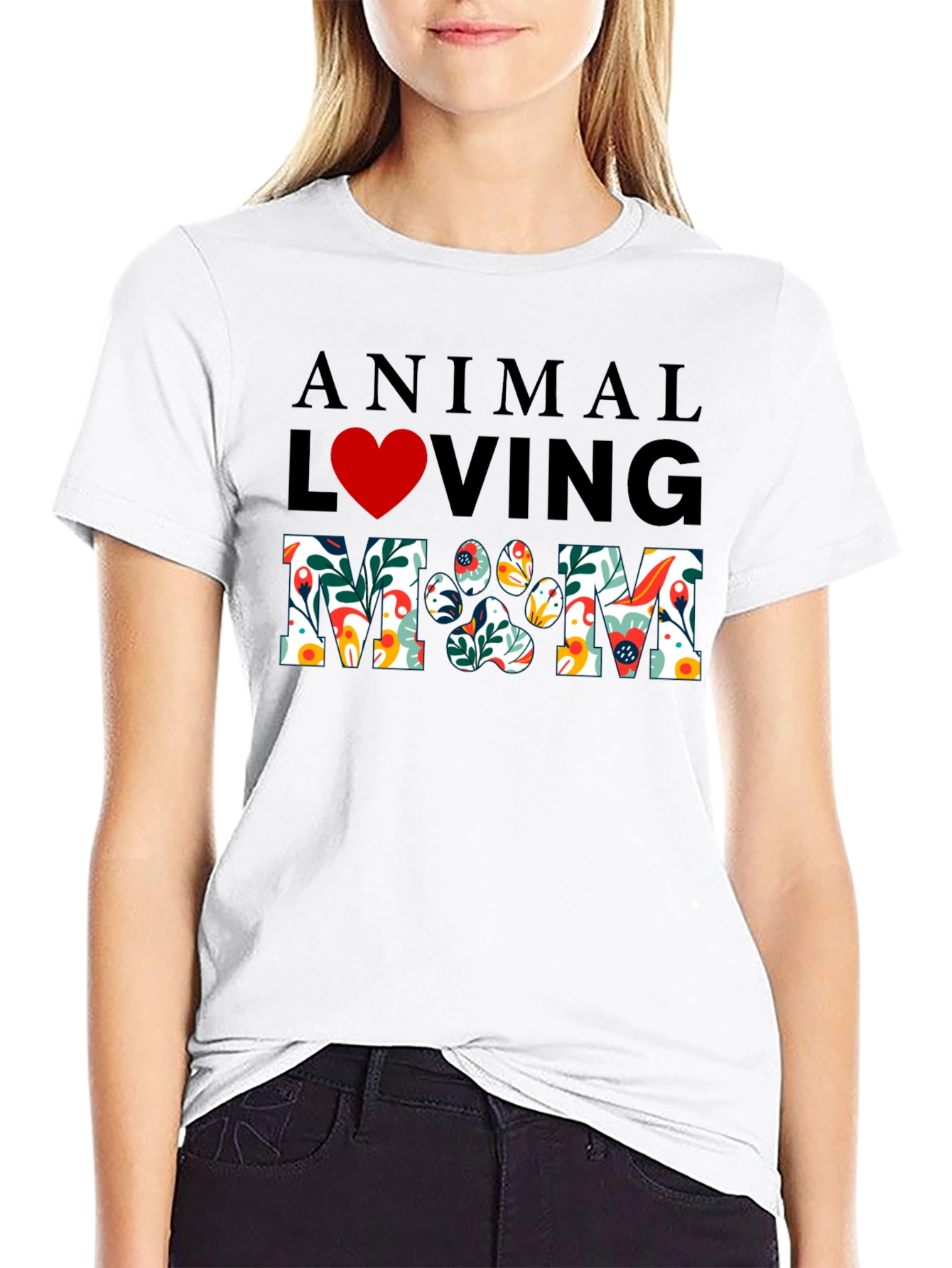 Animal Loving Mom Graphic T-Shirt