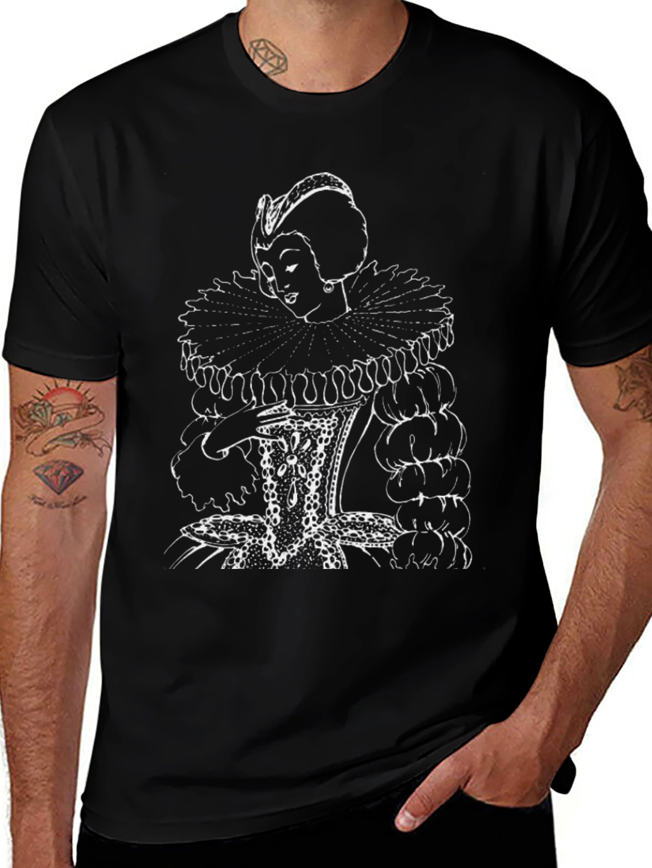 Renaissance Queen Graphic Tee - Black