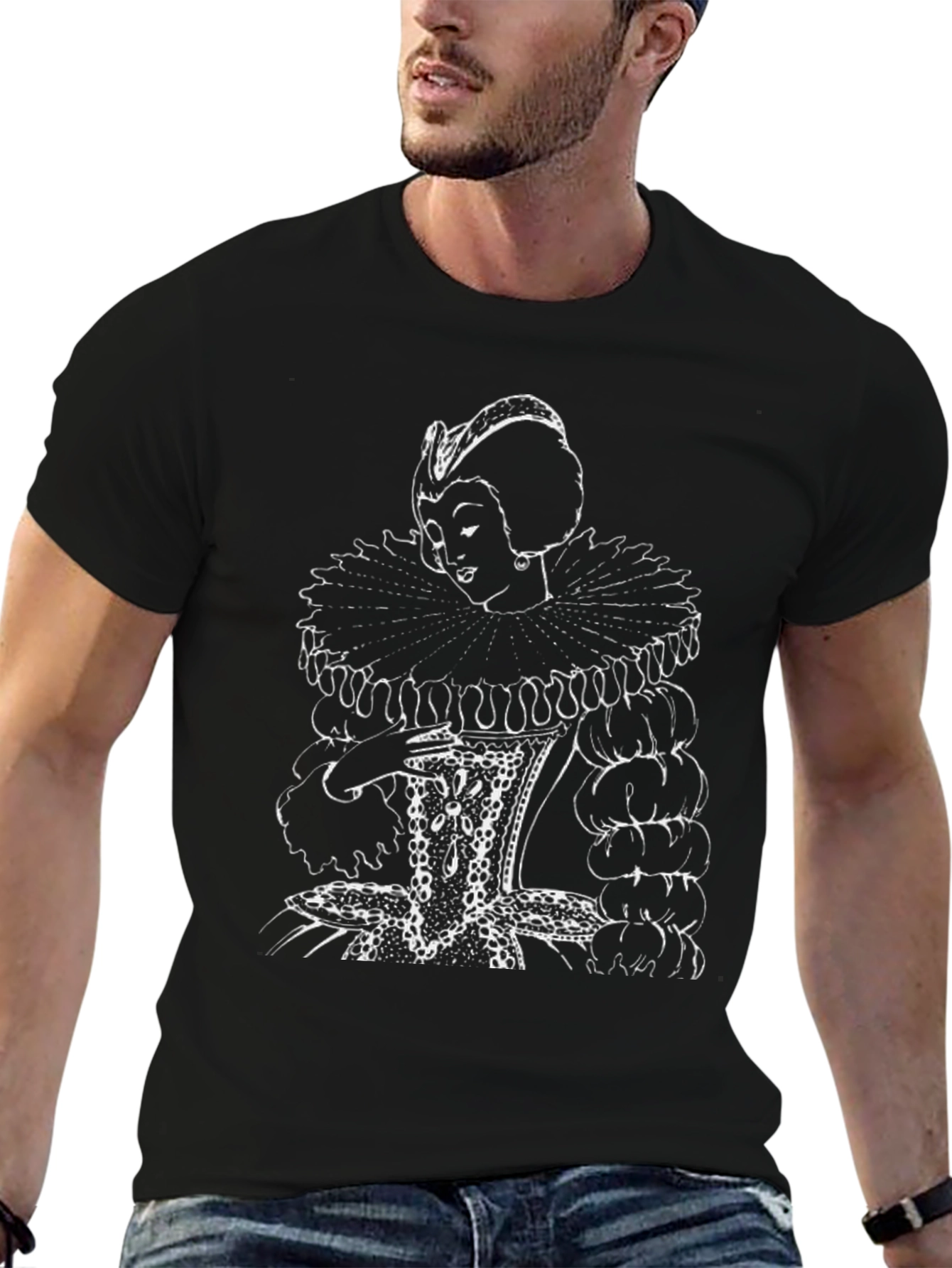 Renaissance Queen Graphic Tee - Black