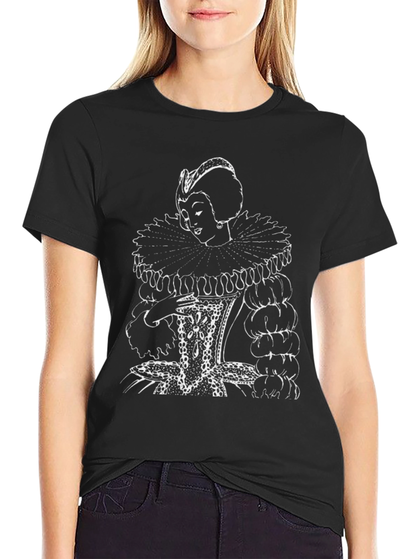 Renaissance Queen Graphic Tee - Black