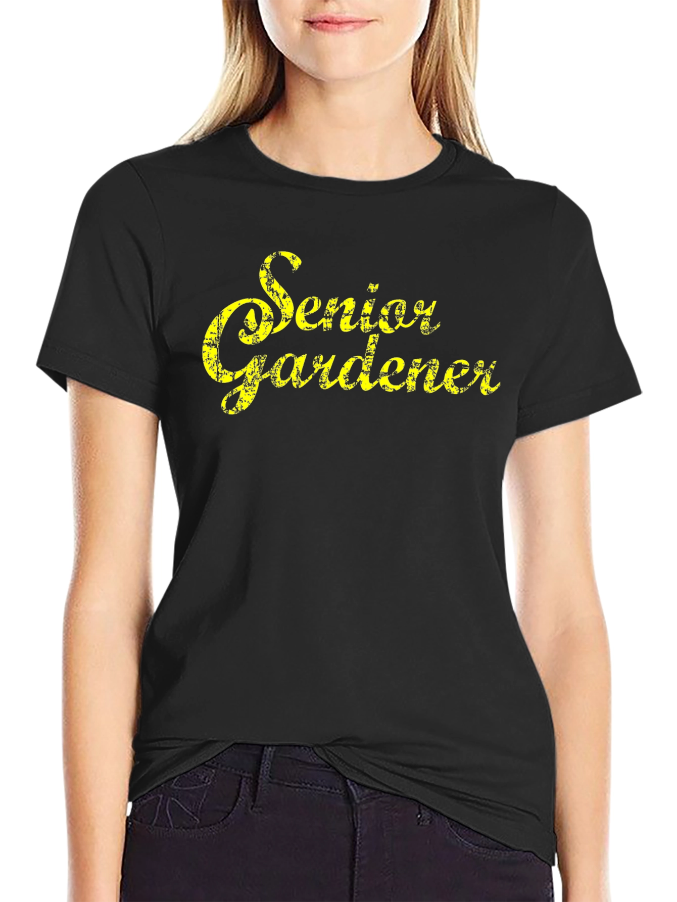 Senior Gardener T-Shirt - Black Cotton Tee