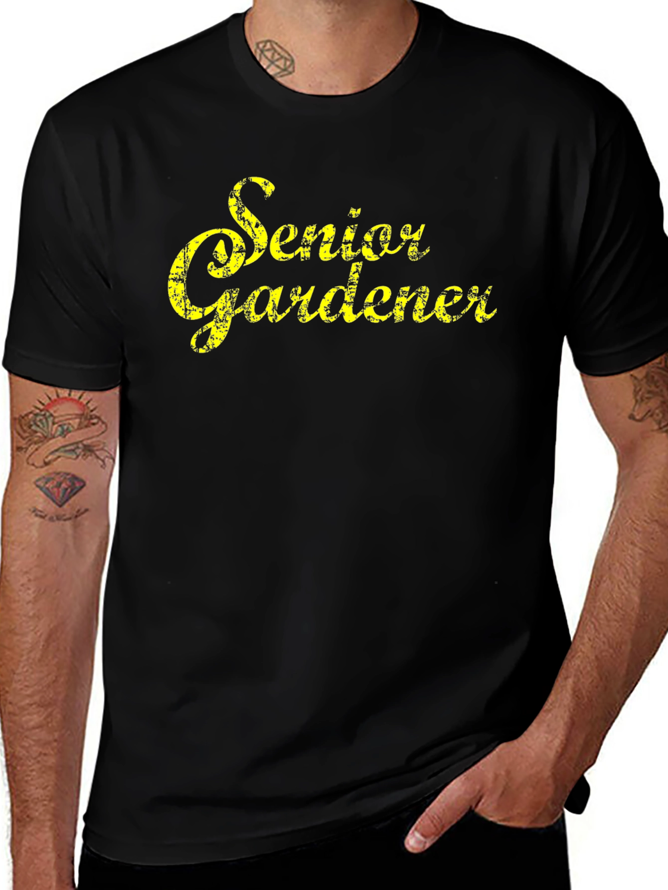 Senior Gardener T-Shirt - Black Cotton Tee