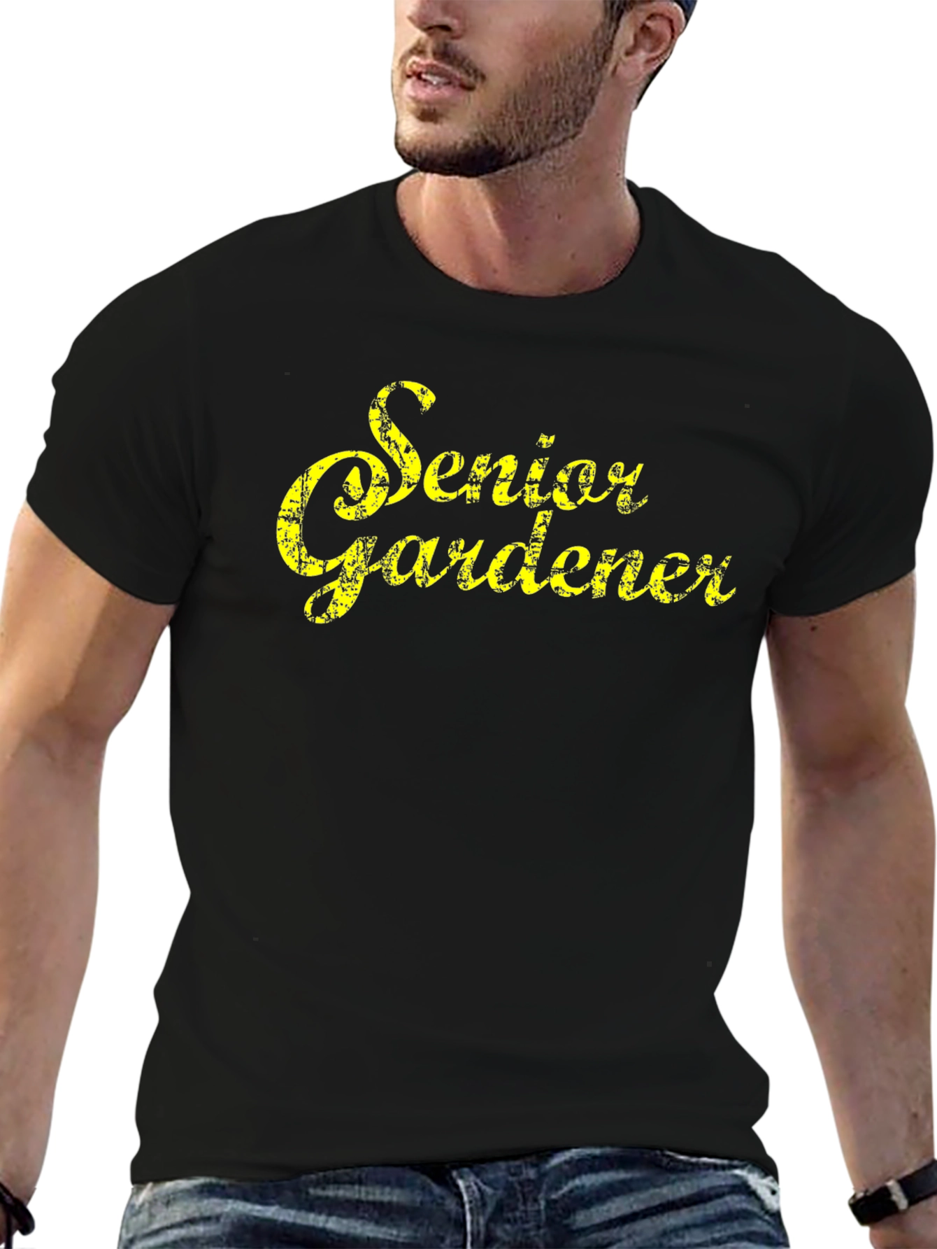 Senior Gardener T-Shirt - Black Cotton Tee
