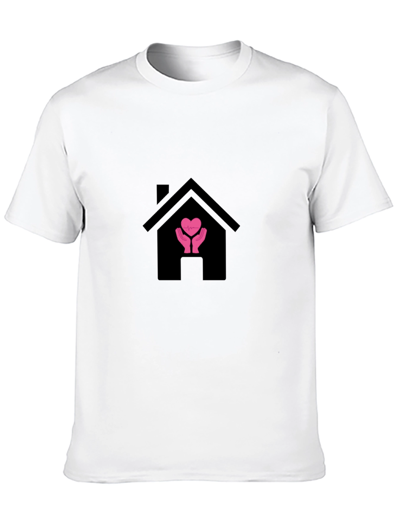 Heart Hands at Home Graphic Black T-Shirt