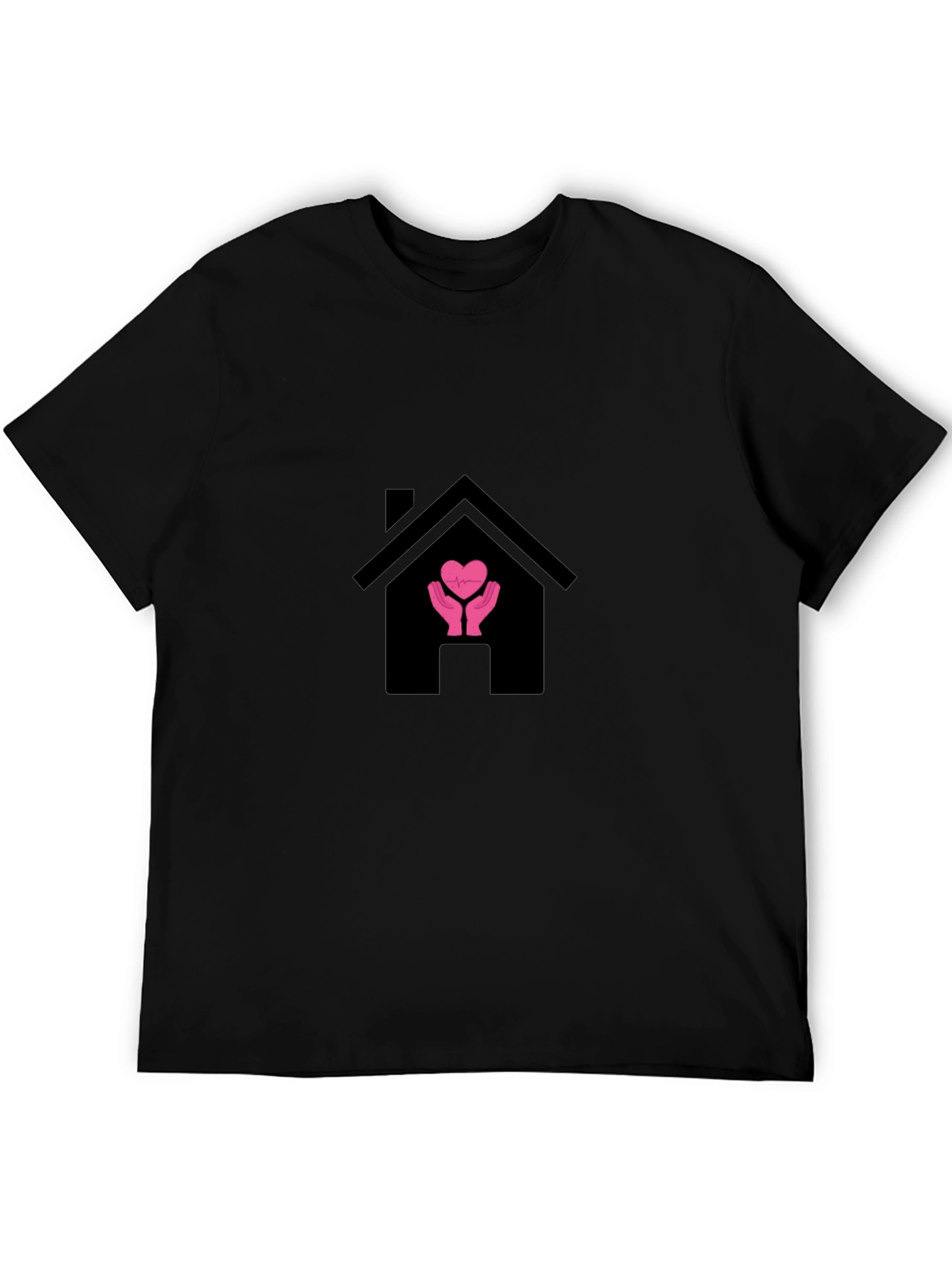 Heart Hands at Home Graphic Black T-Shirt