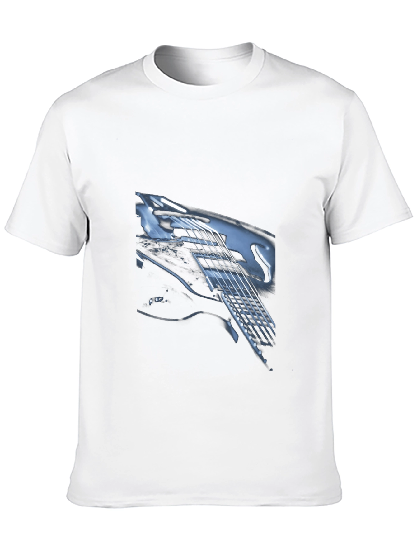 Guitar Graphic Print Black T-Shirt