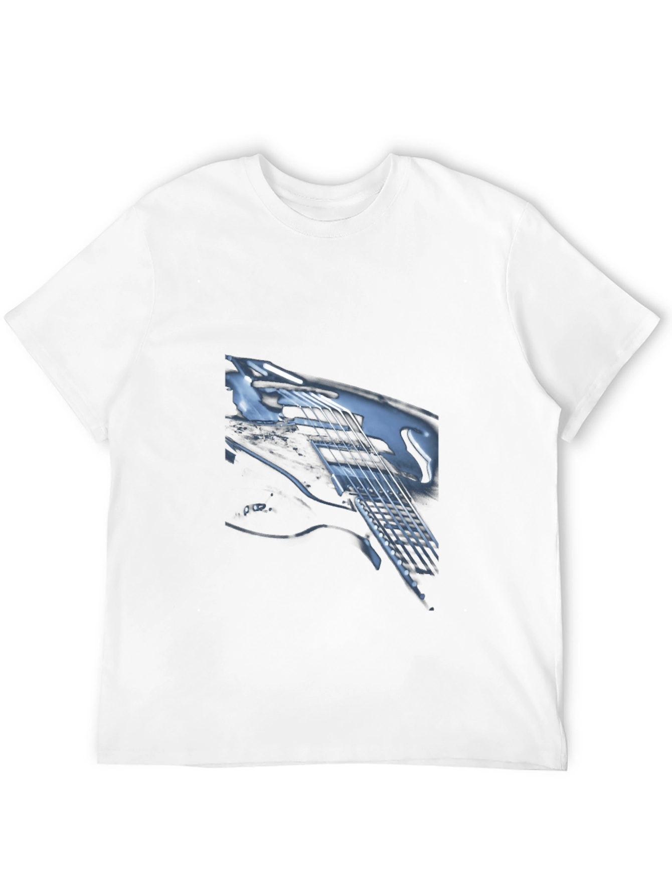 Guitar Graphic Print Black T-Shirt