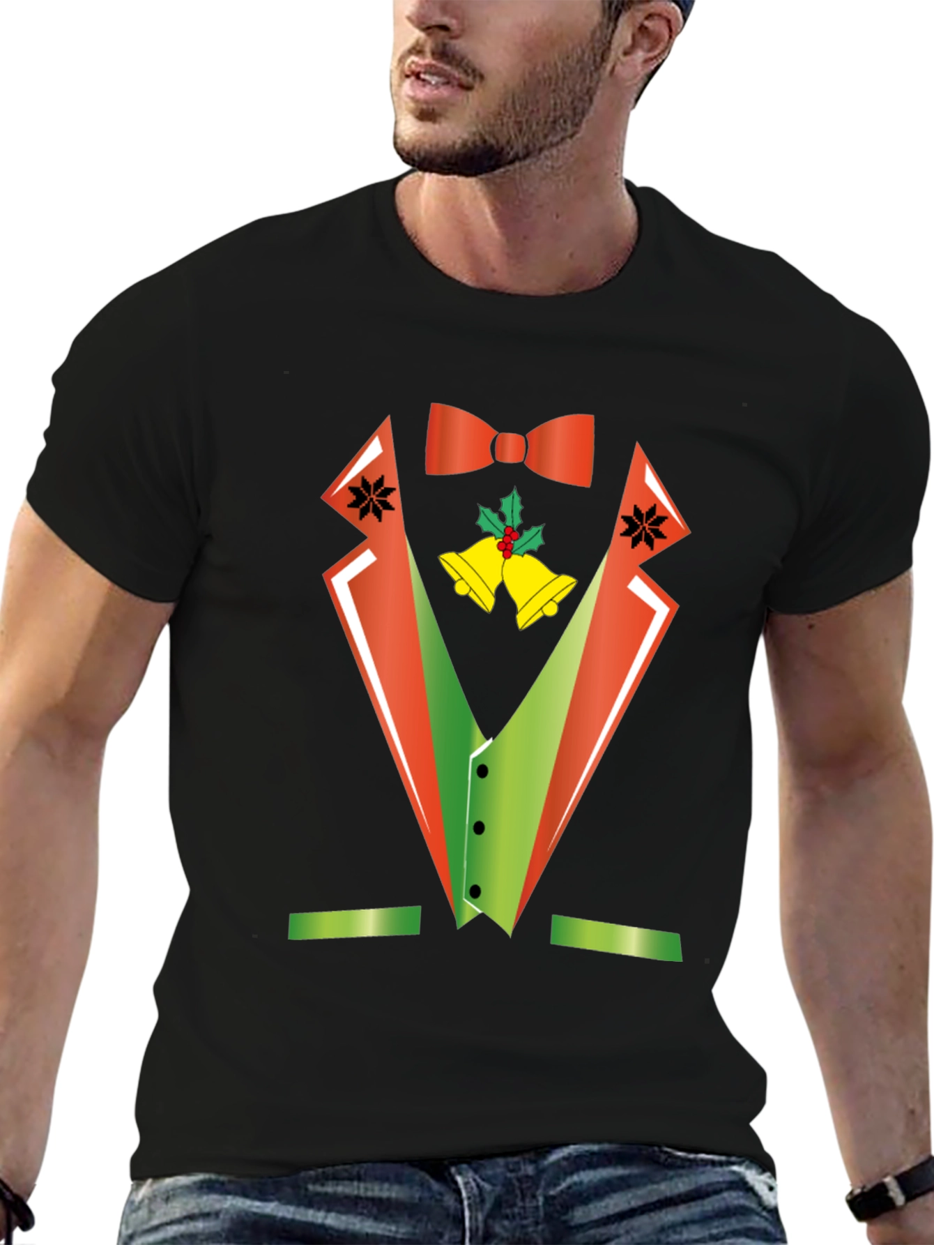 Festive Christmas Tuxedo T-Shirt