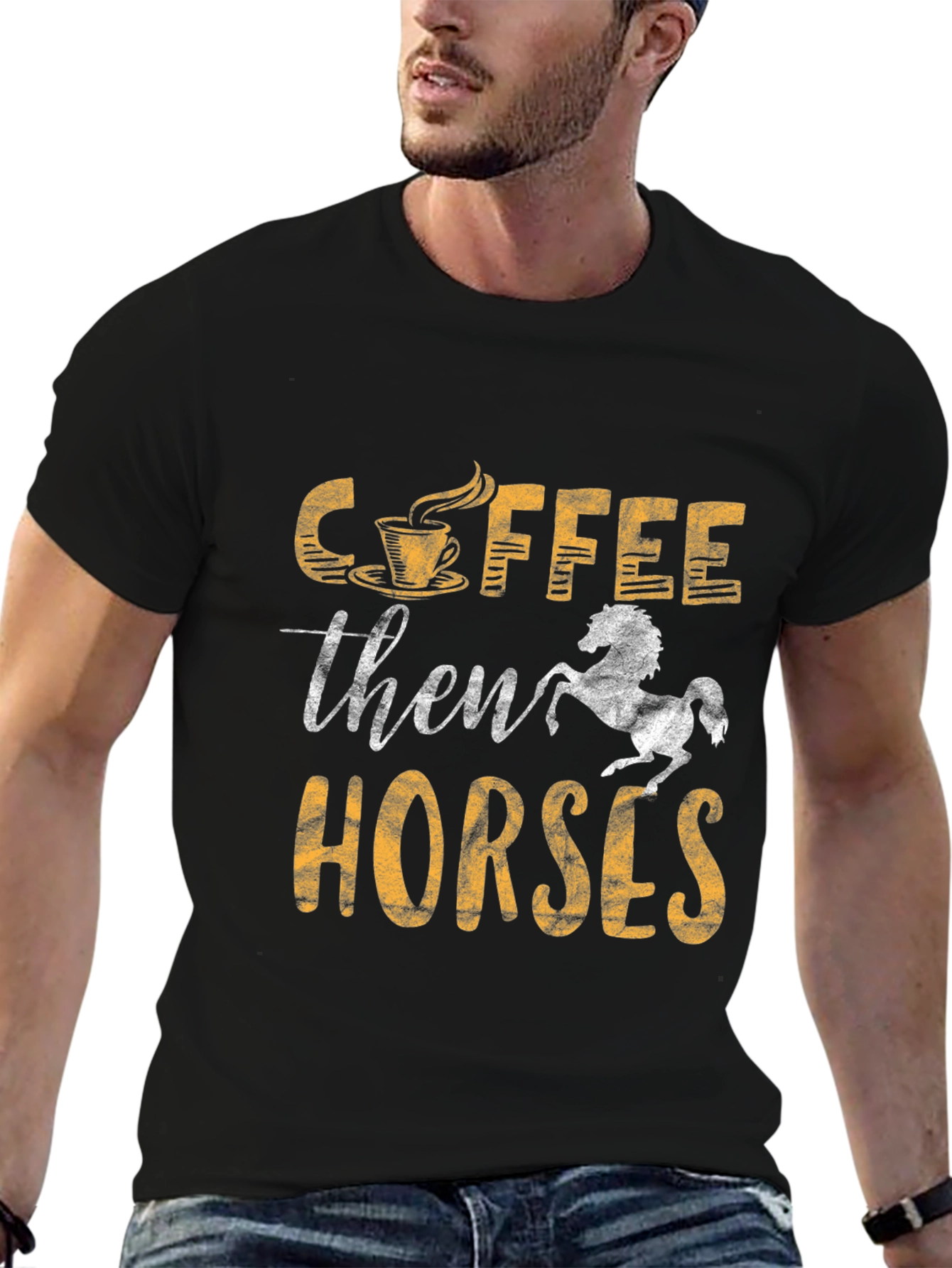 Coffee Then Horses Graphic Tee
