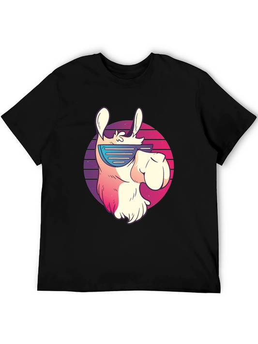 Cool Llama Graphic Tee - Retro Sunglasses Design