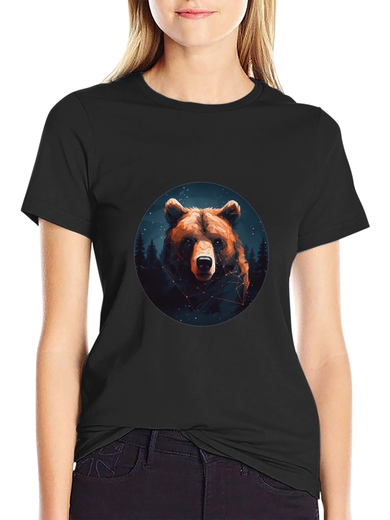 Bear Constellation Graphic Black T-Shirt