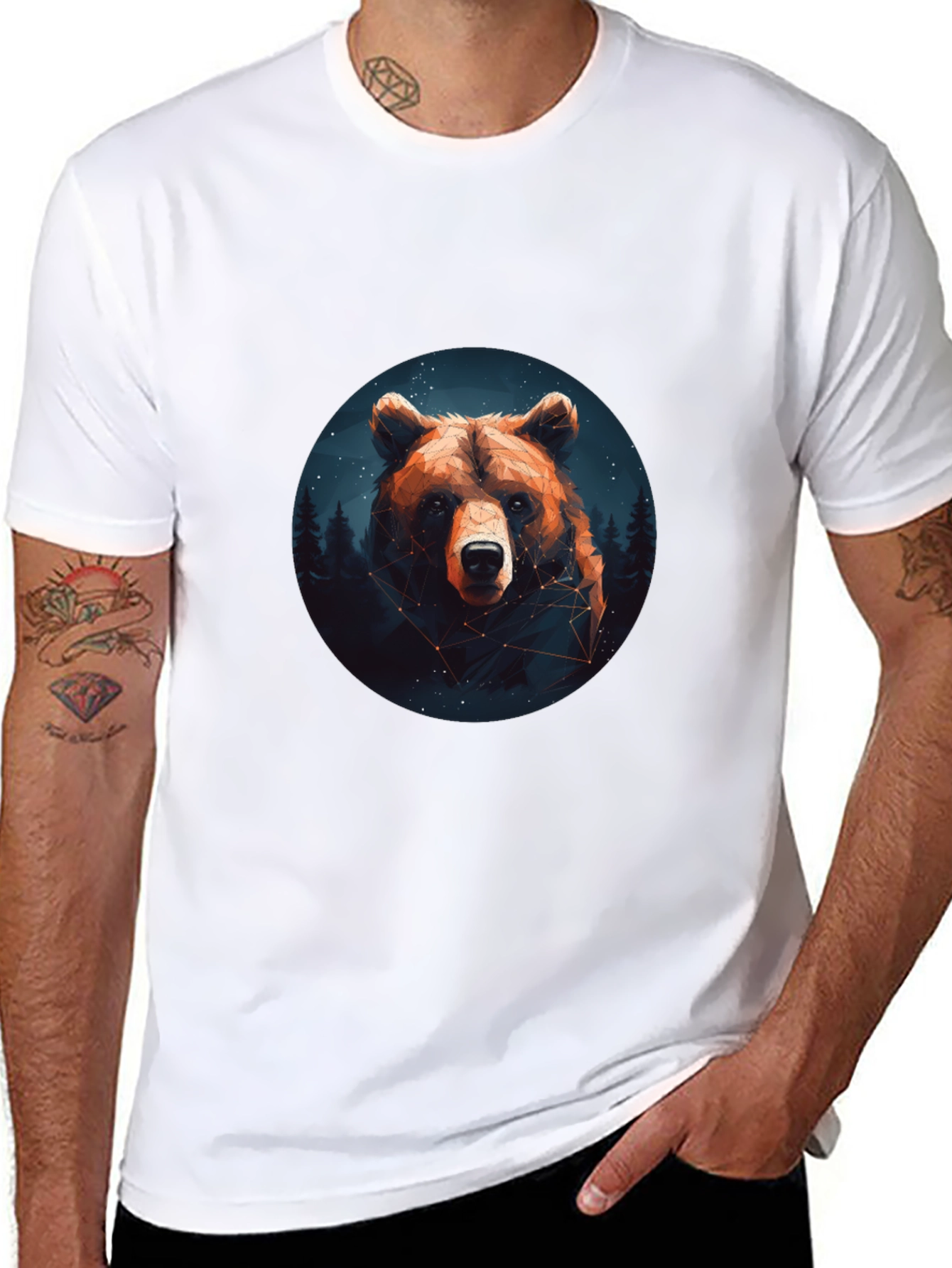 Bear Constellation Graphic Black T-Shirt
