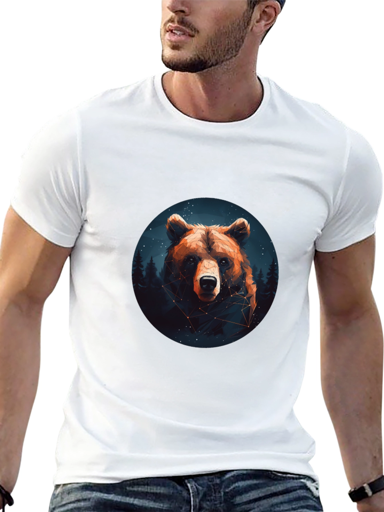 Bear Constellation Graphic Black T-Shirt