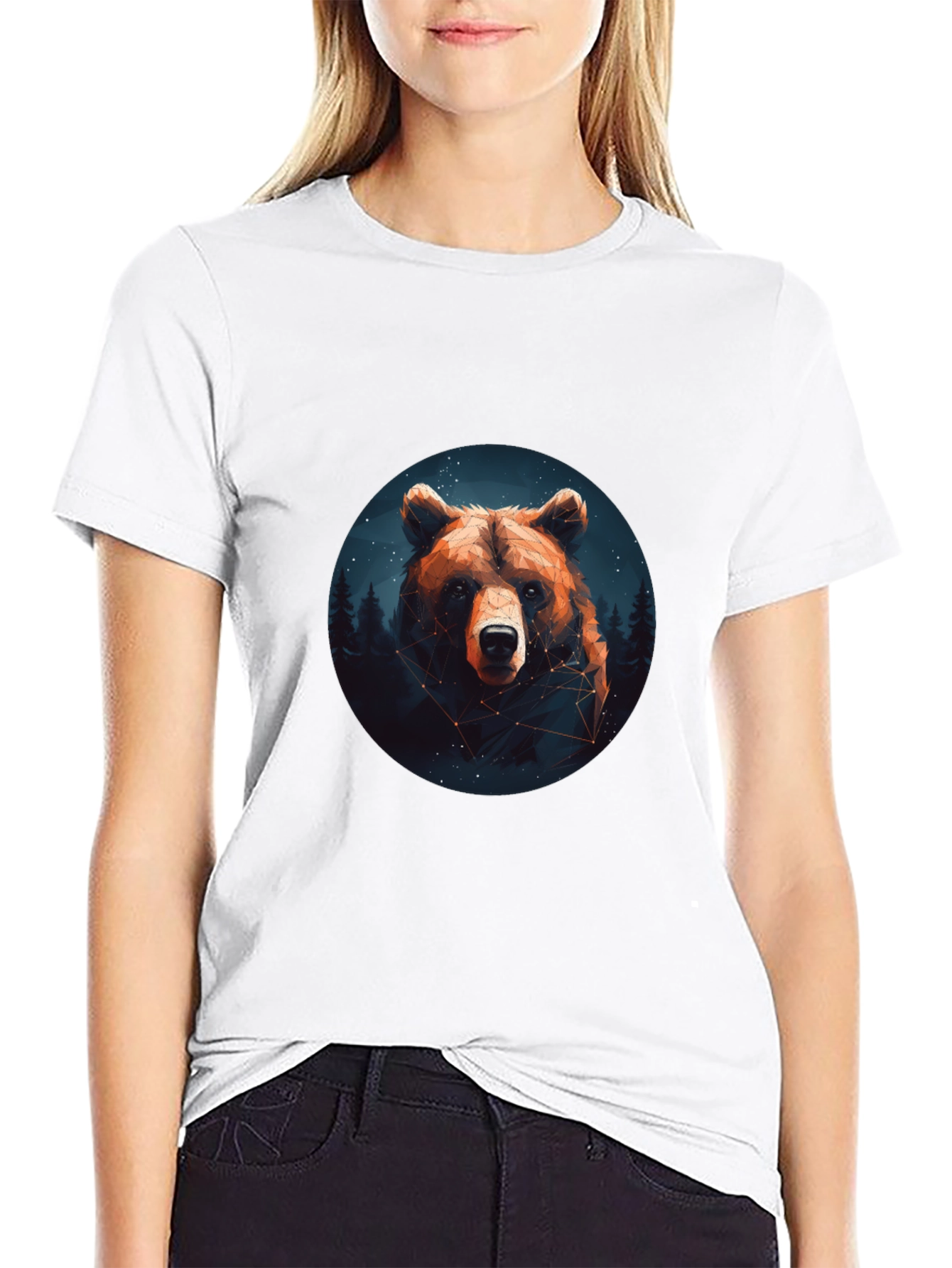 Bear Constellation Graphic Black T-Shirt