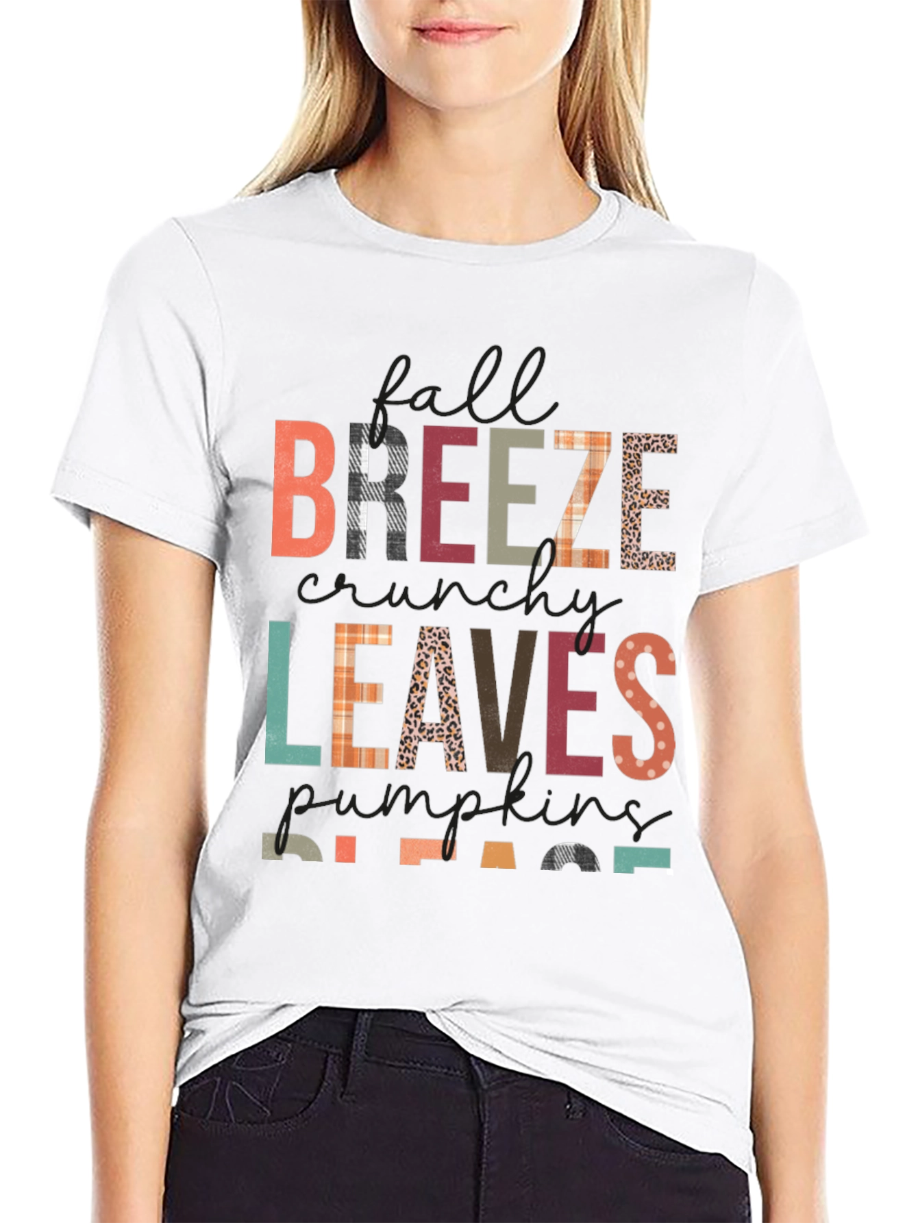 Fall Breeze Leaves Pumpkins Please T-Shirt