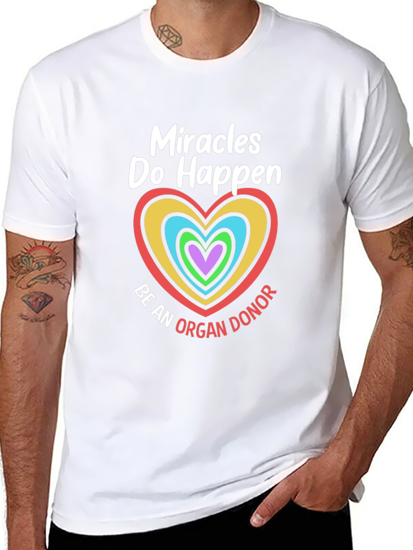 Miracles Happen Organ Donor Graphic T-Shirt