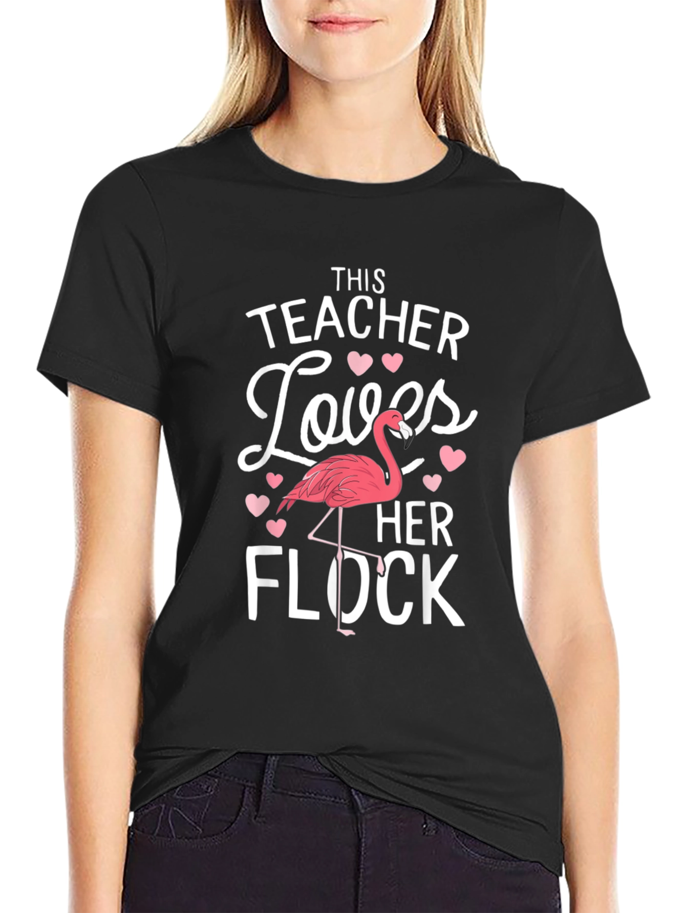 Teacher Flamingo T-Shirt - Loves Her Flock