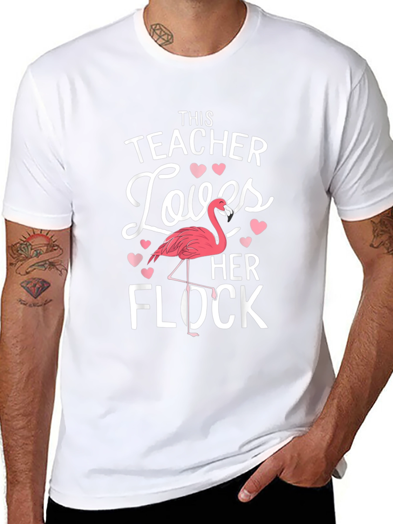 Teacher Flamingo T-Shirt - Loves Her Flock