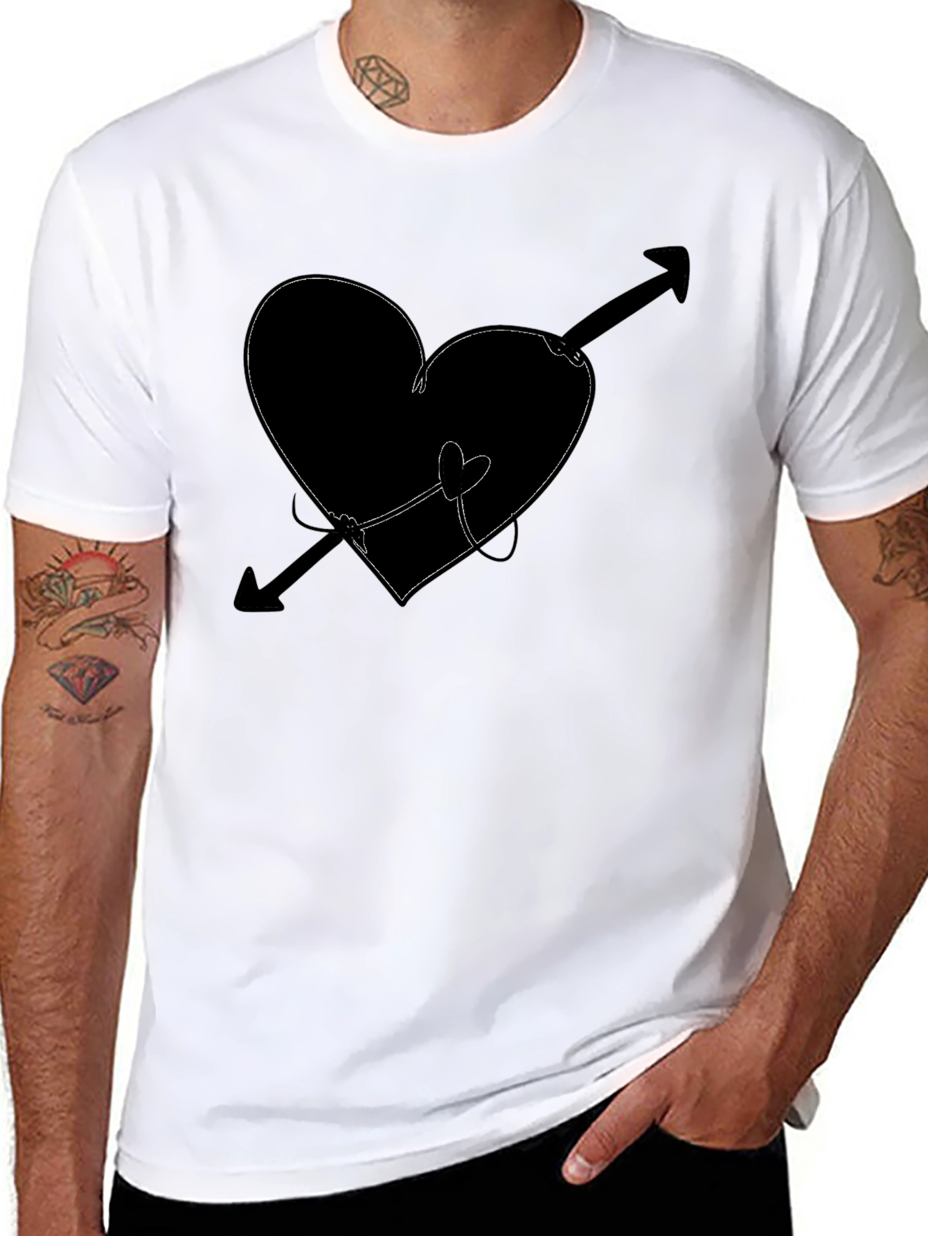 Heart & Arrow Graphic Tee - Black T-Shirt