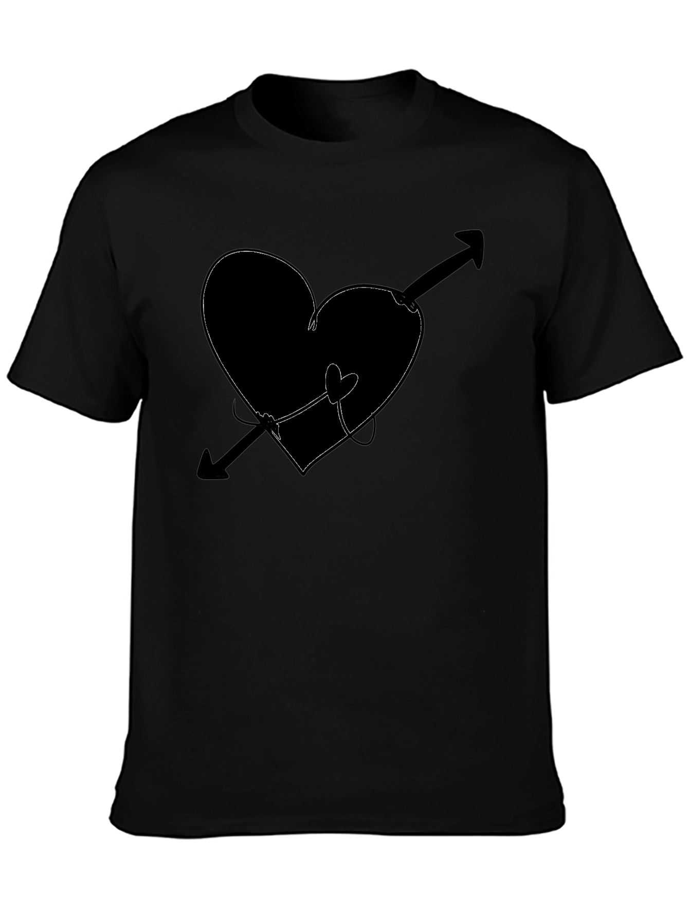 Heart & Arrow Graphic Tee - Black T-Shirt
