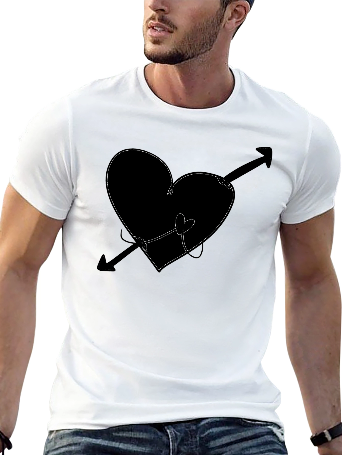 Heart & Arrow Graphic Tee - Black T-Shirt