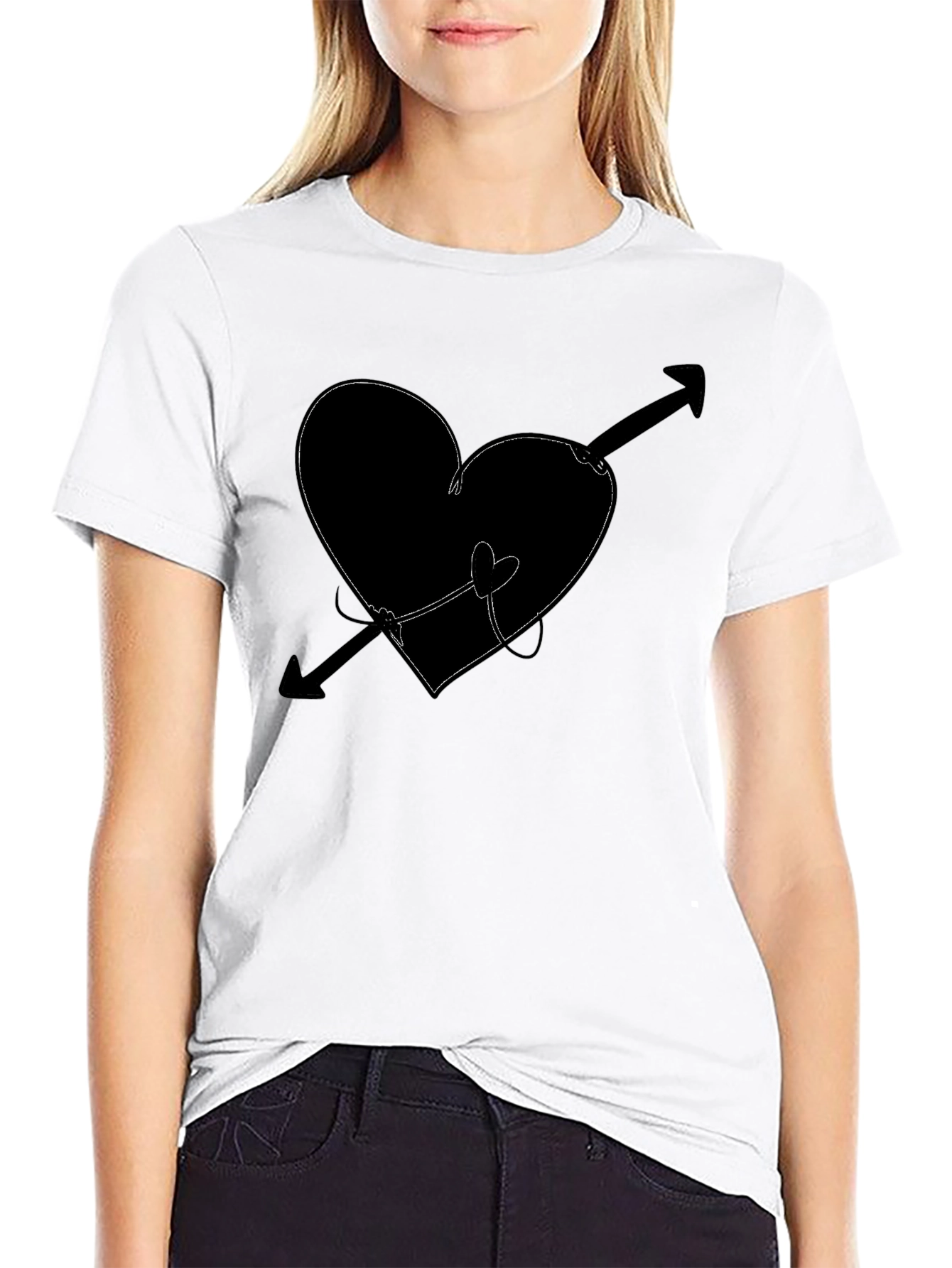 Heart & Arrow Graphic Tee - Black T-Shirt