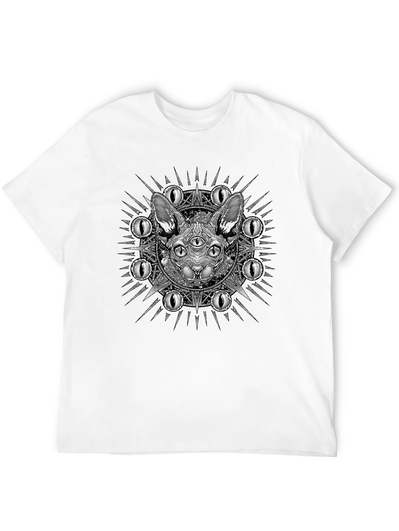 Mystic Three-Eyed Cat T-Shirt - Unisex Black Tee