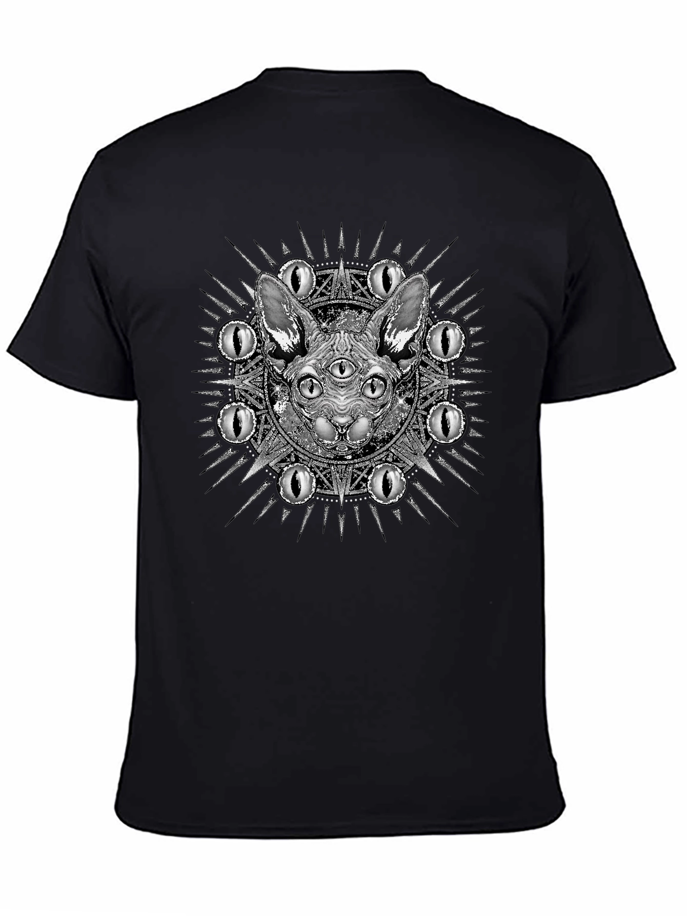 Mystic Three-Eyed Cat T-Shirt - Unisex Black Tee