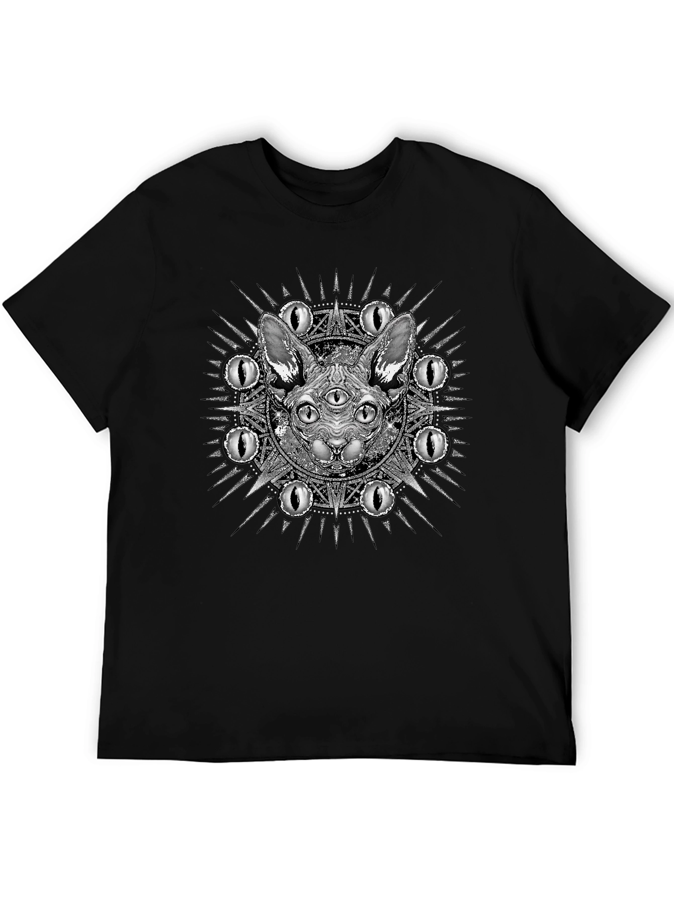Mystic Three-Eyed Cat T-Shirt - Unisex Black Tee