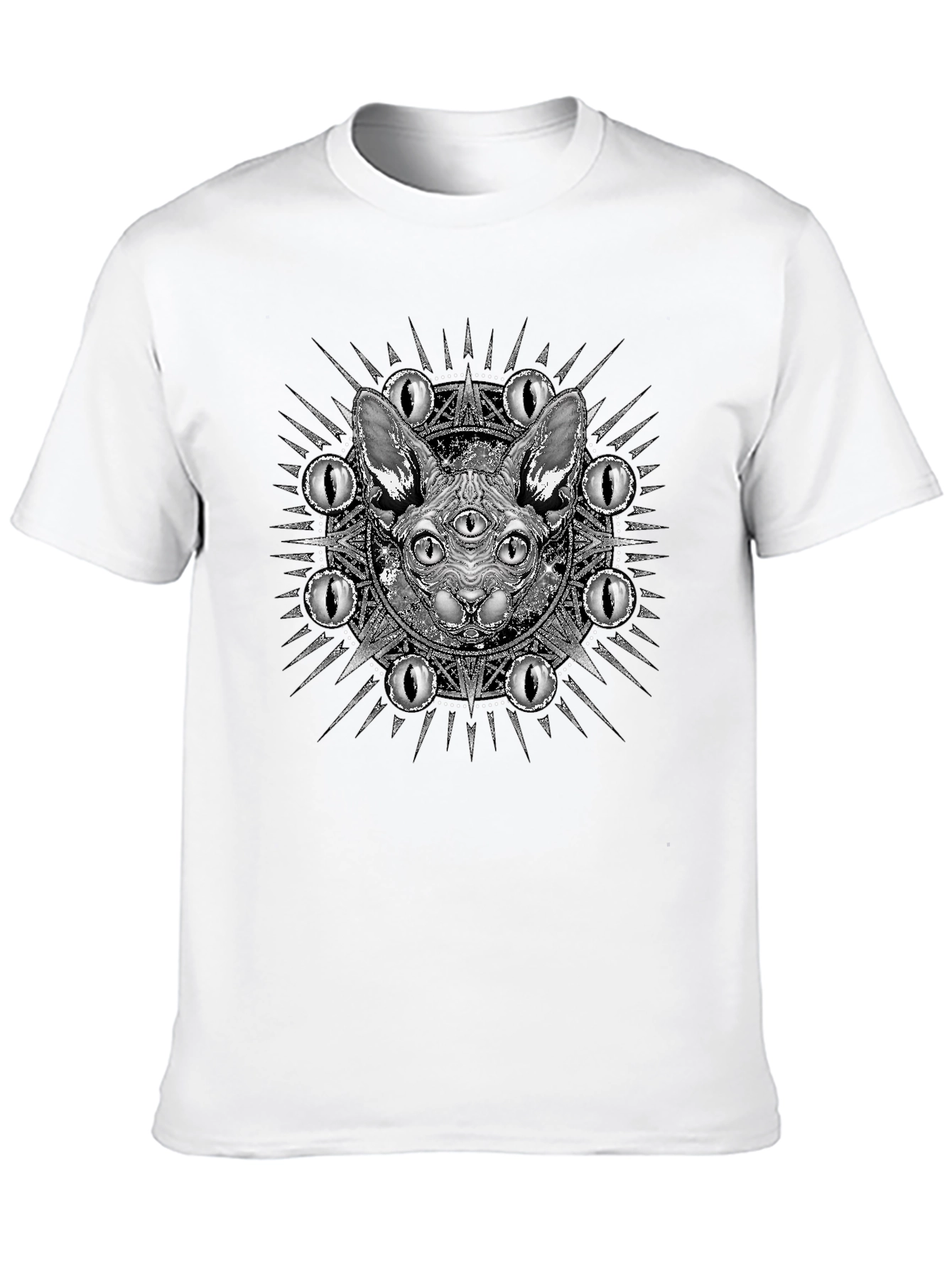 Mystic Three-Eyed Cat T-Shirt - Unisex Black Tee