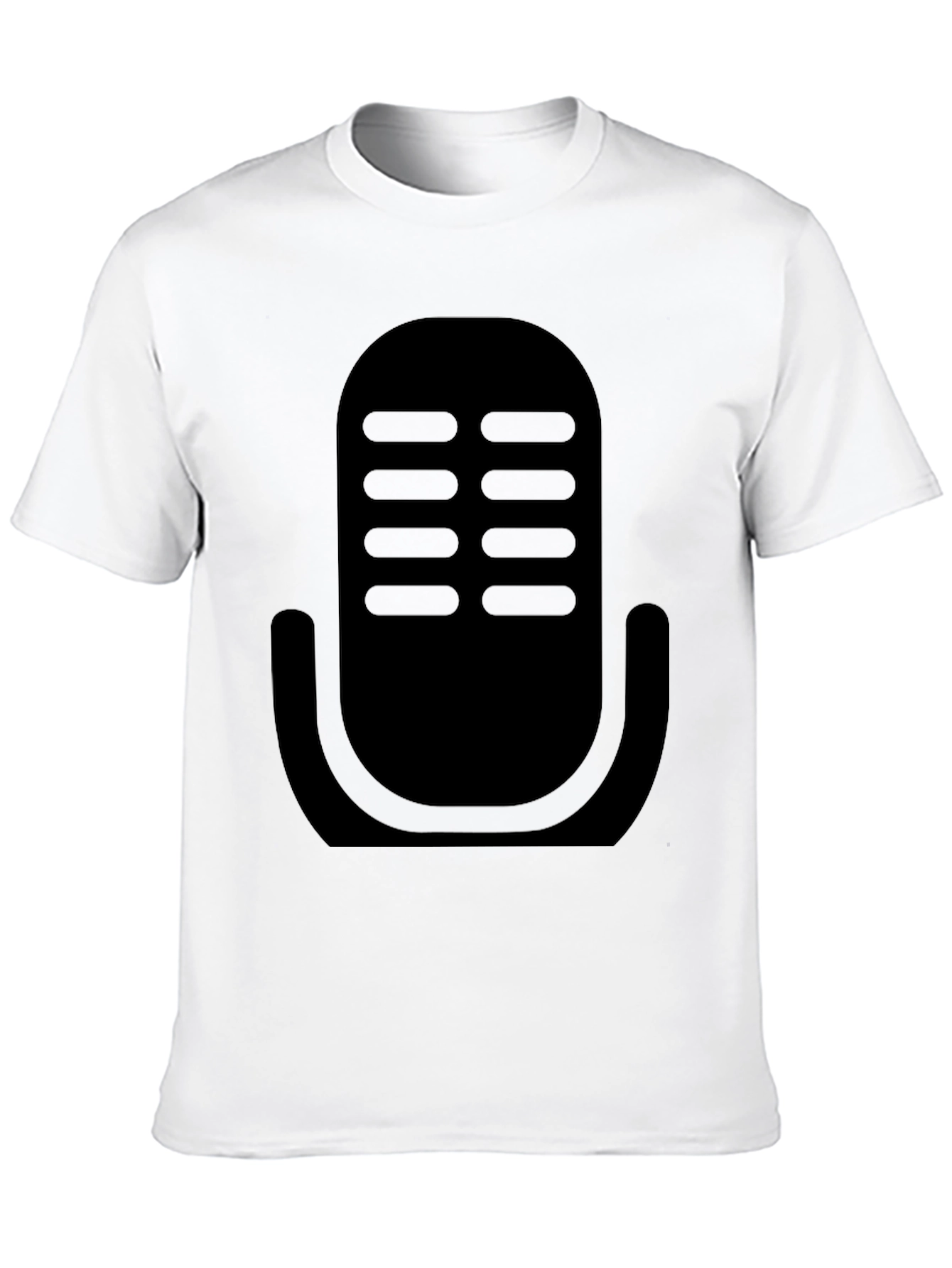 Retro Microphone Graphic Tee - Classic Podcast Style