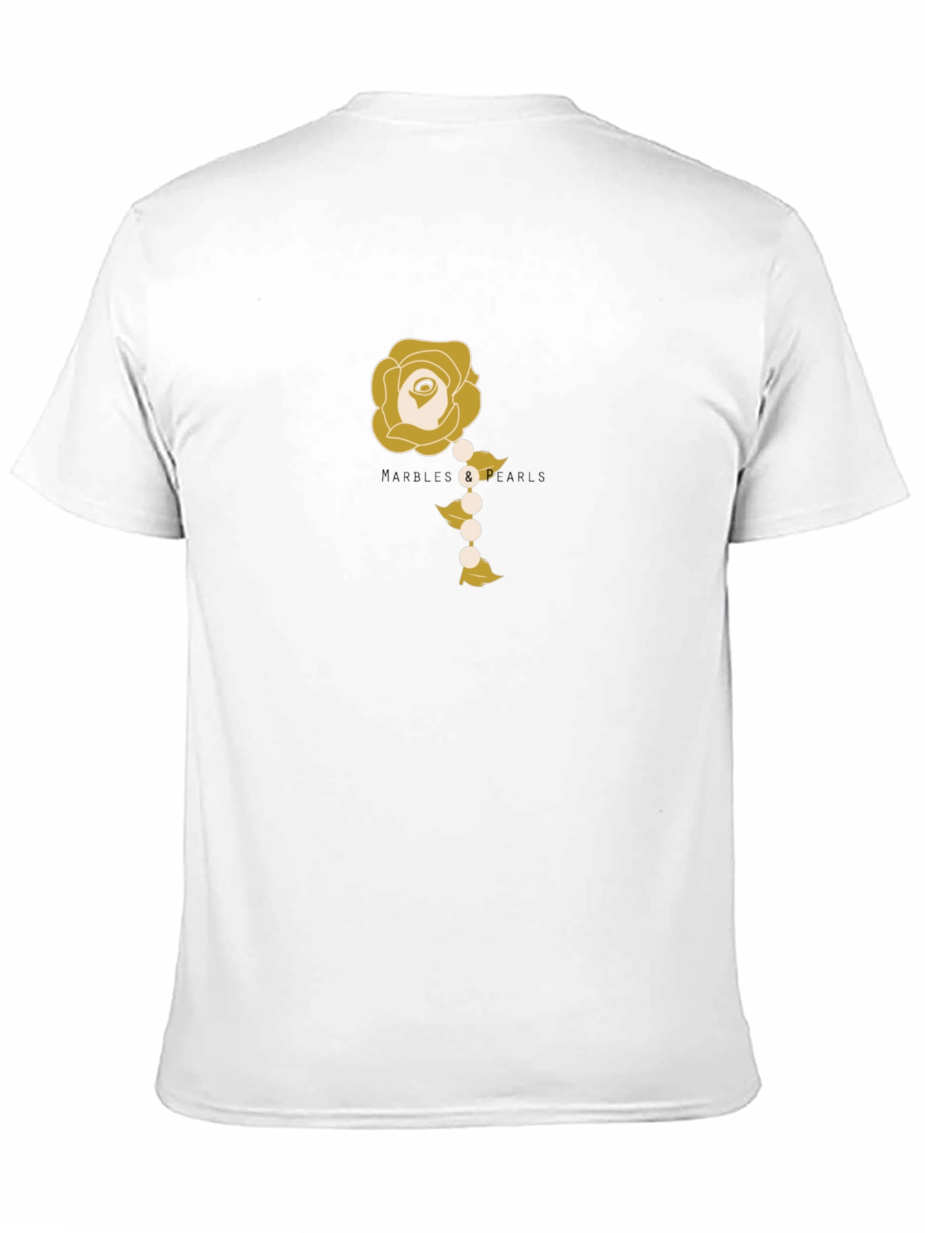 Elegant Rose and Pearls Graphic Tee - Black