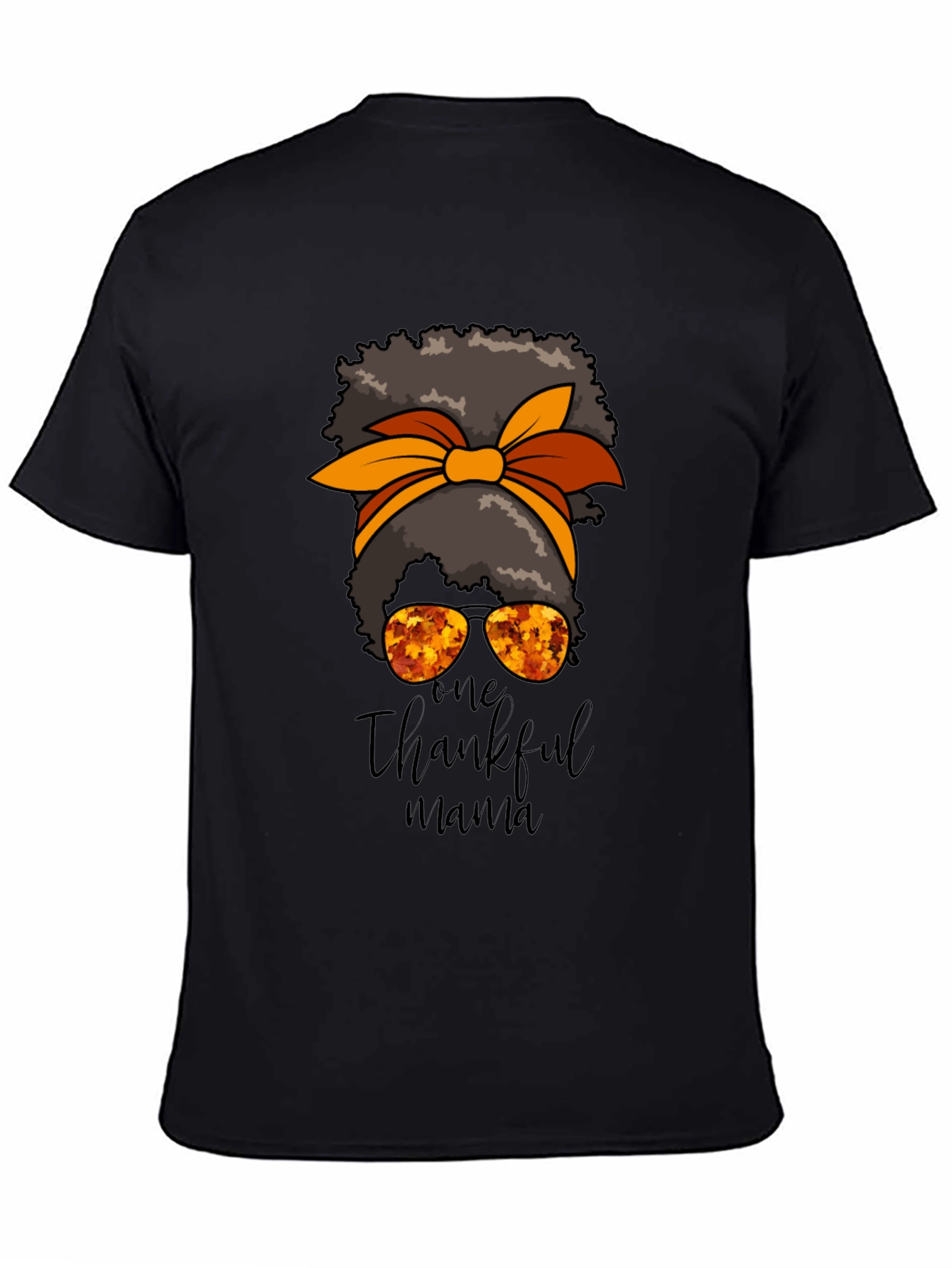One Thankful Mama Black T-Shirt