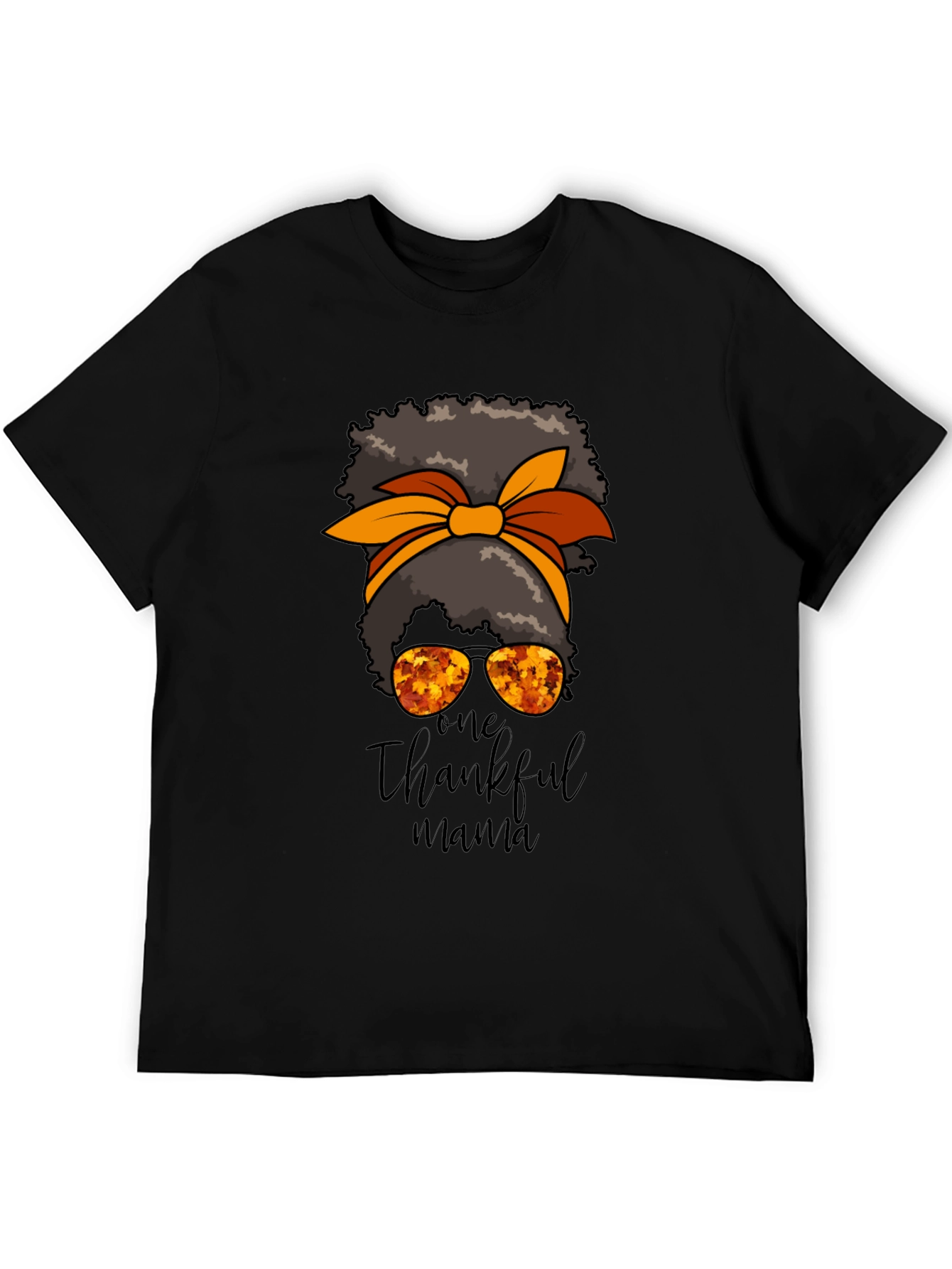 One Thankful Mama Black T-Shirt