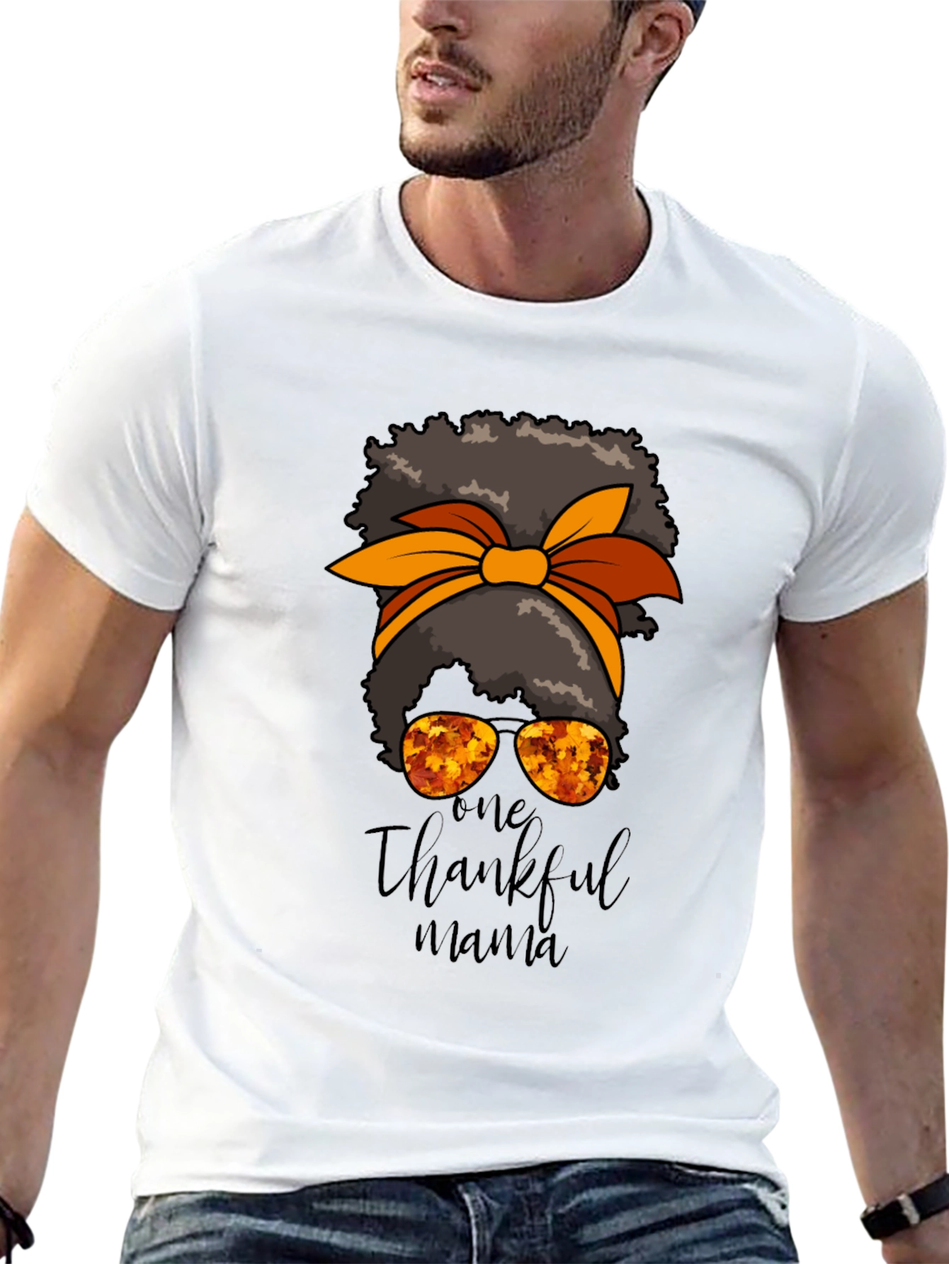 One Thankful Mama Black T-Shirt