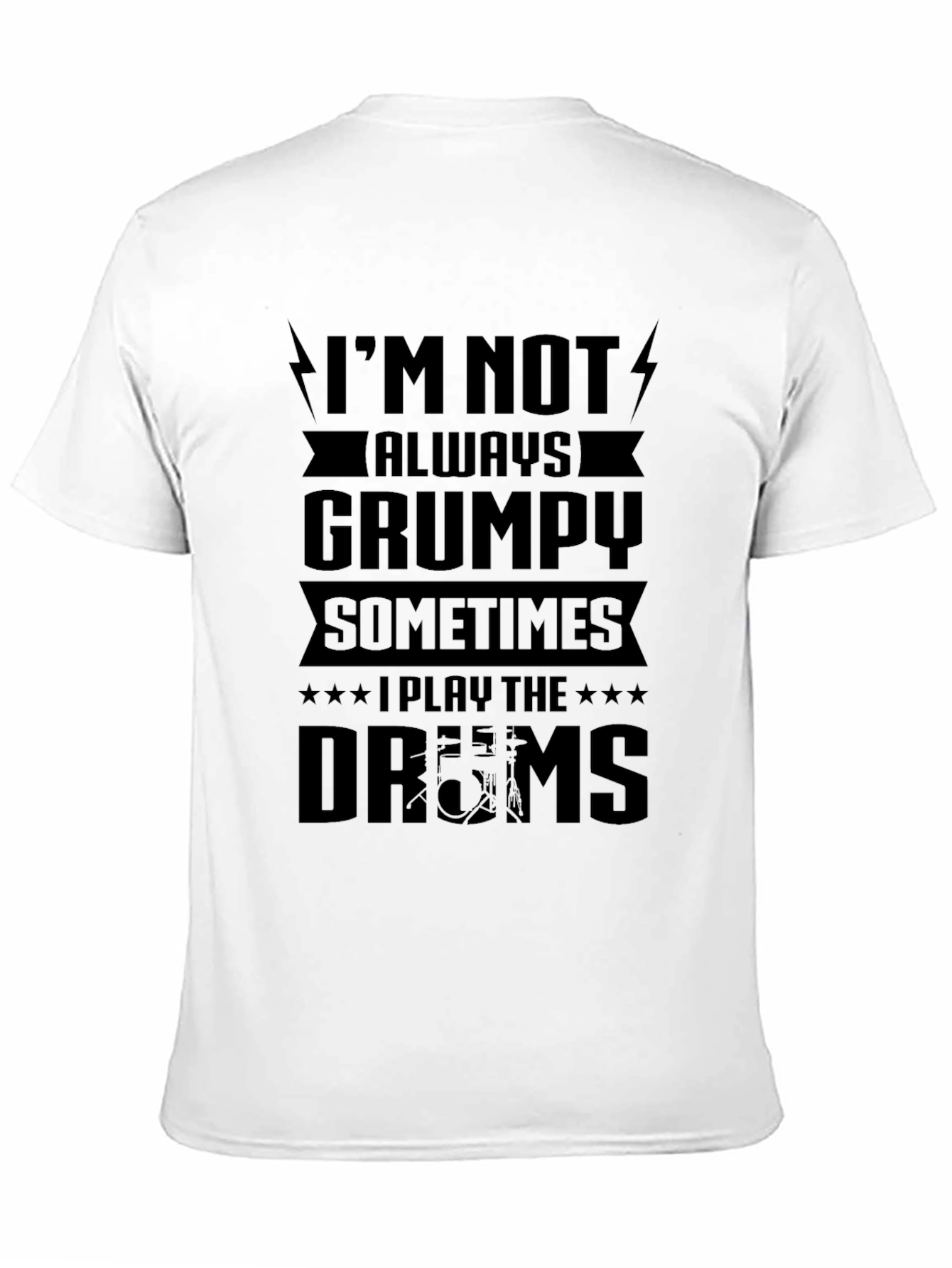 Grumpy Drums Graphic Tee - Black Cotton T-Shirt