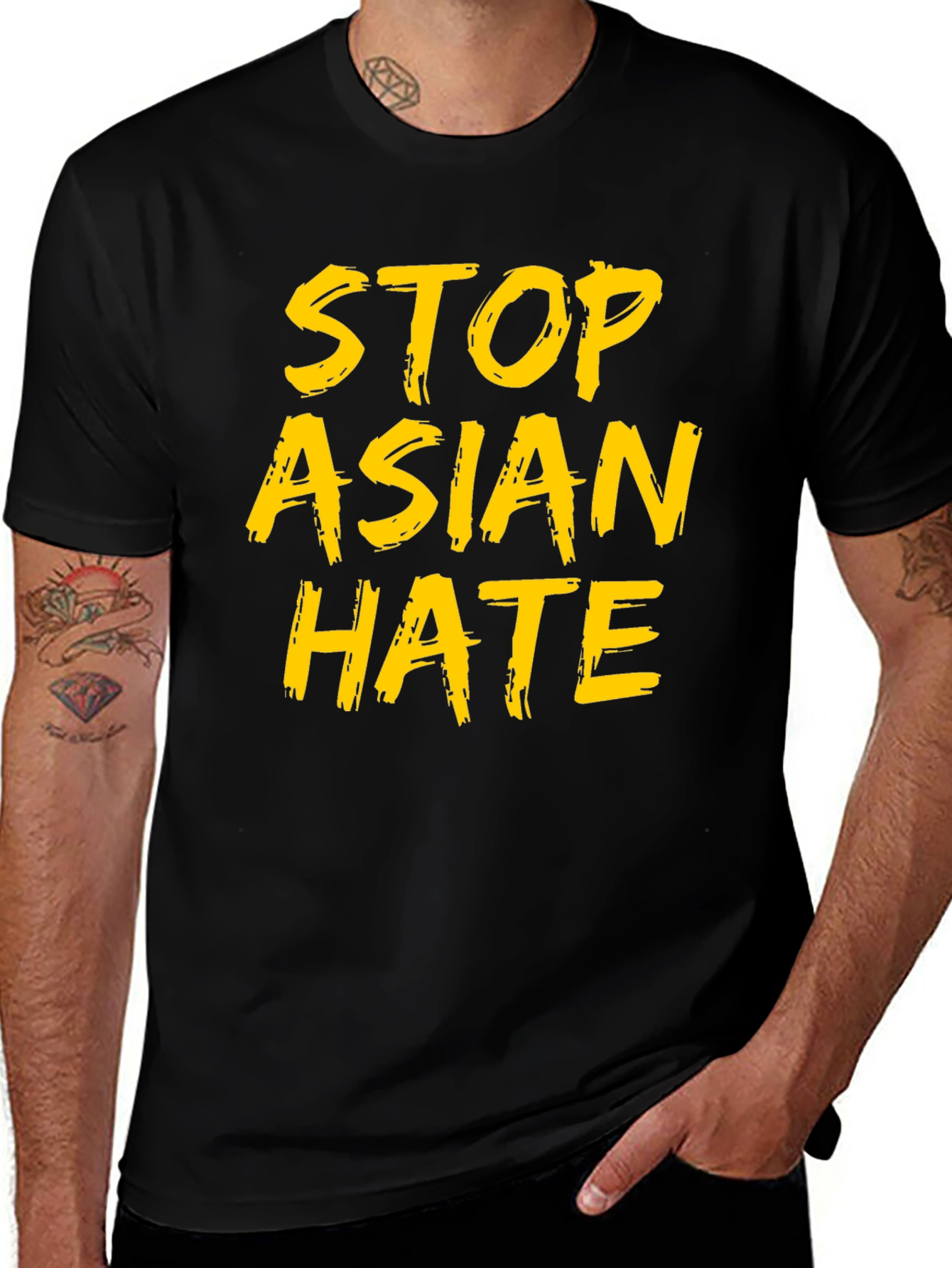 Stop Asian Hate Graphic Tee - Black