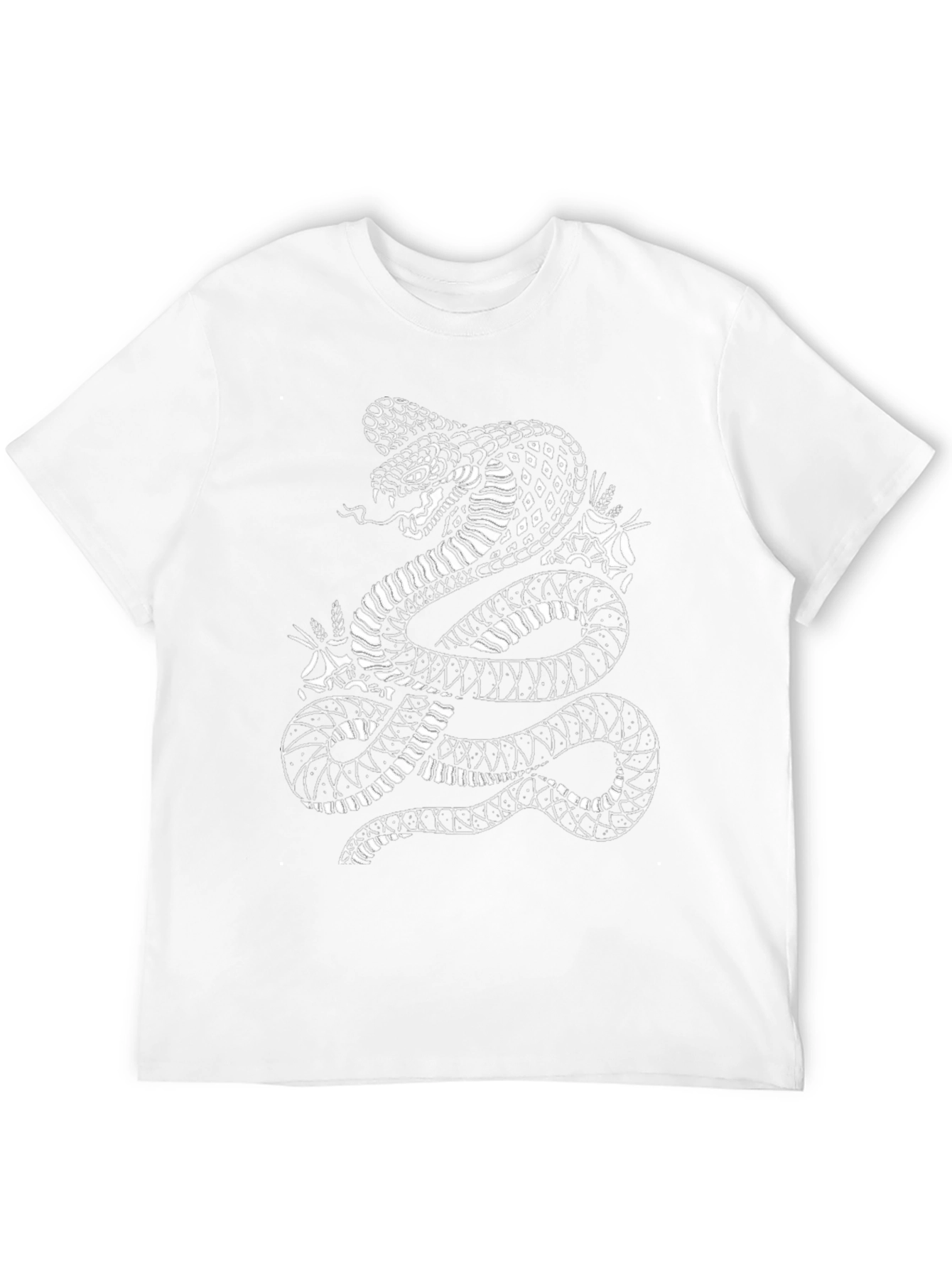 Mens Black T-Shirt with Snake Graphic