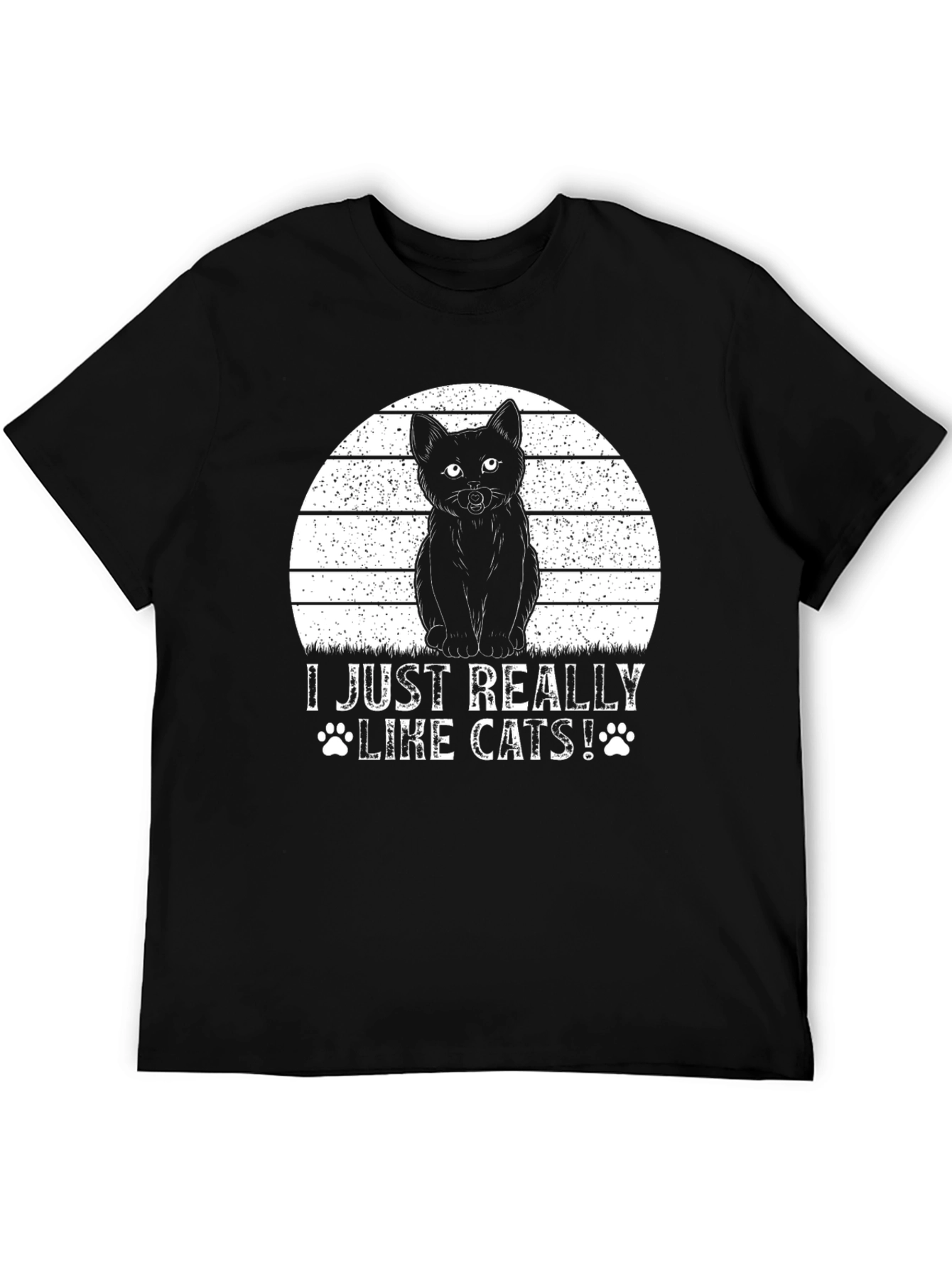I Just Really Like Cats! Black T-Shirt