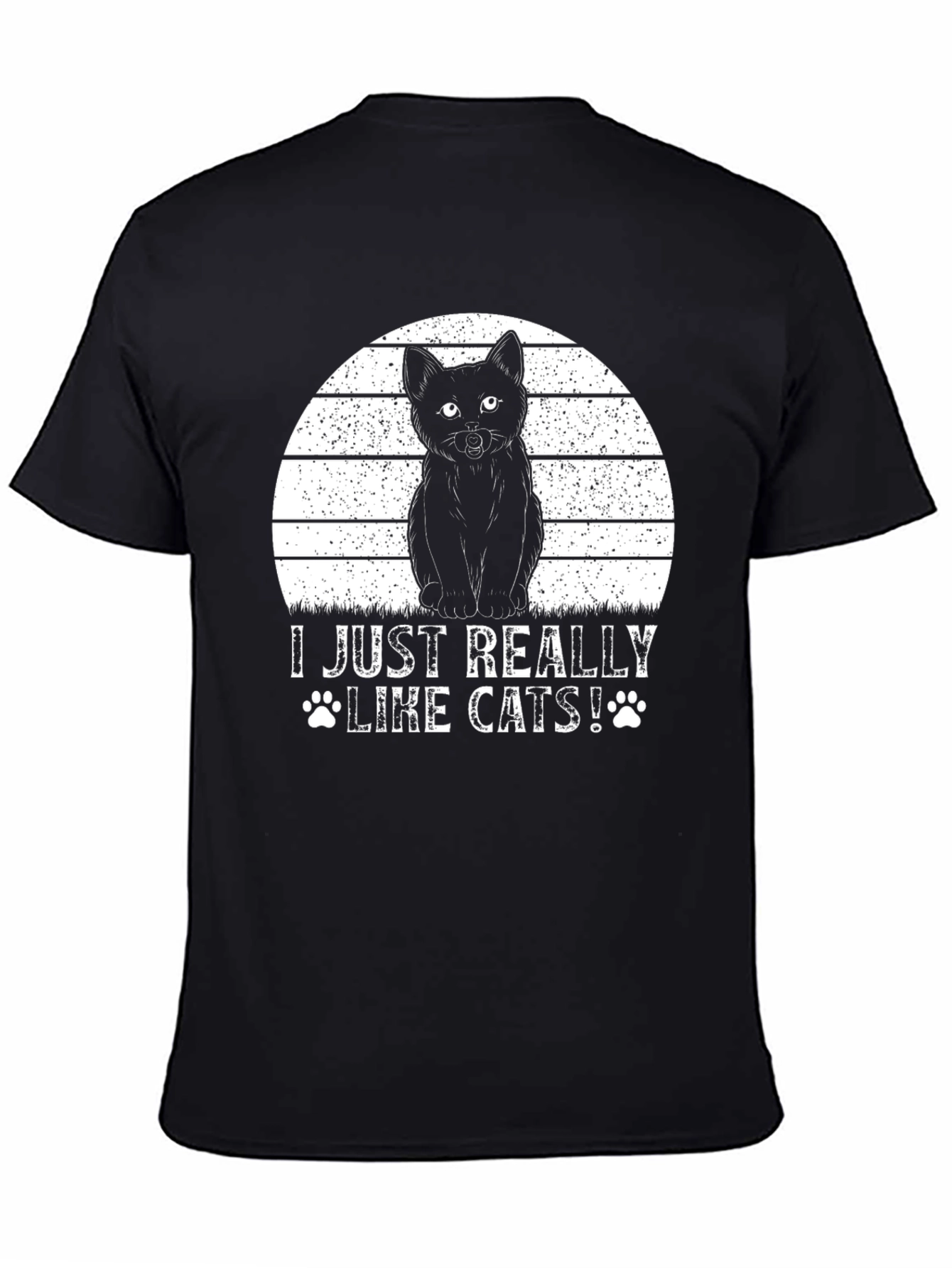 I Just Really Like Cats! Black T-Shirt