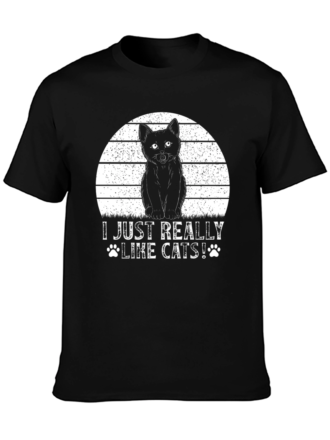 I Just Really Like Cats! Black T-Shirt