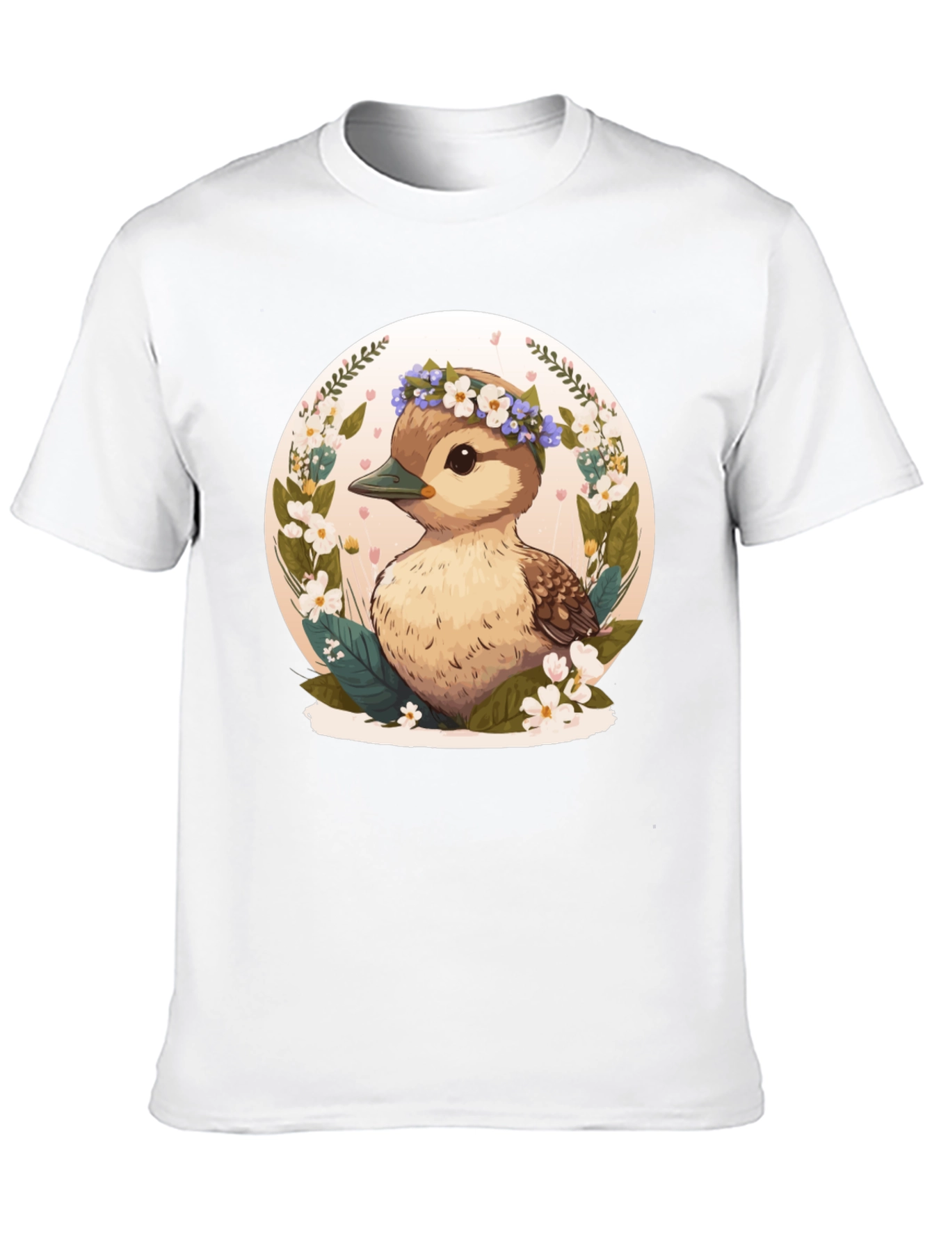 Duckling Floral Wreath Graphic Tee