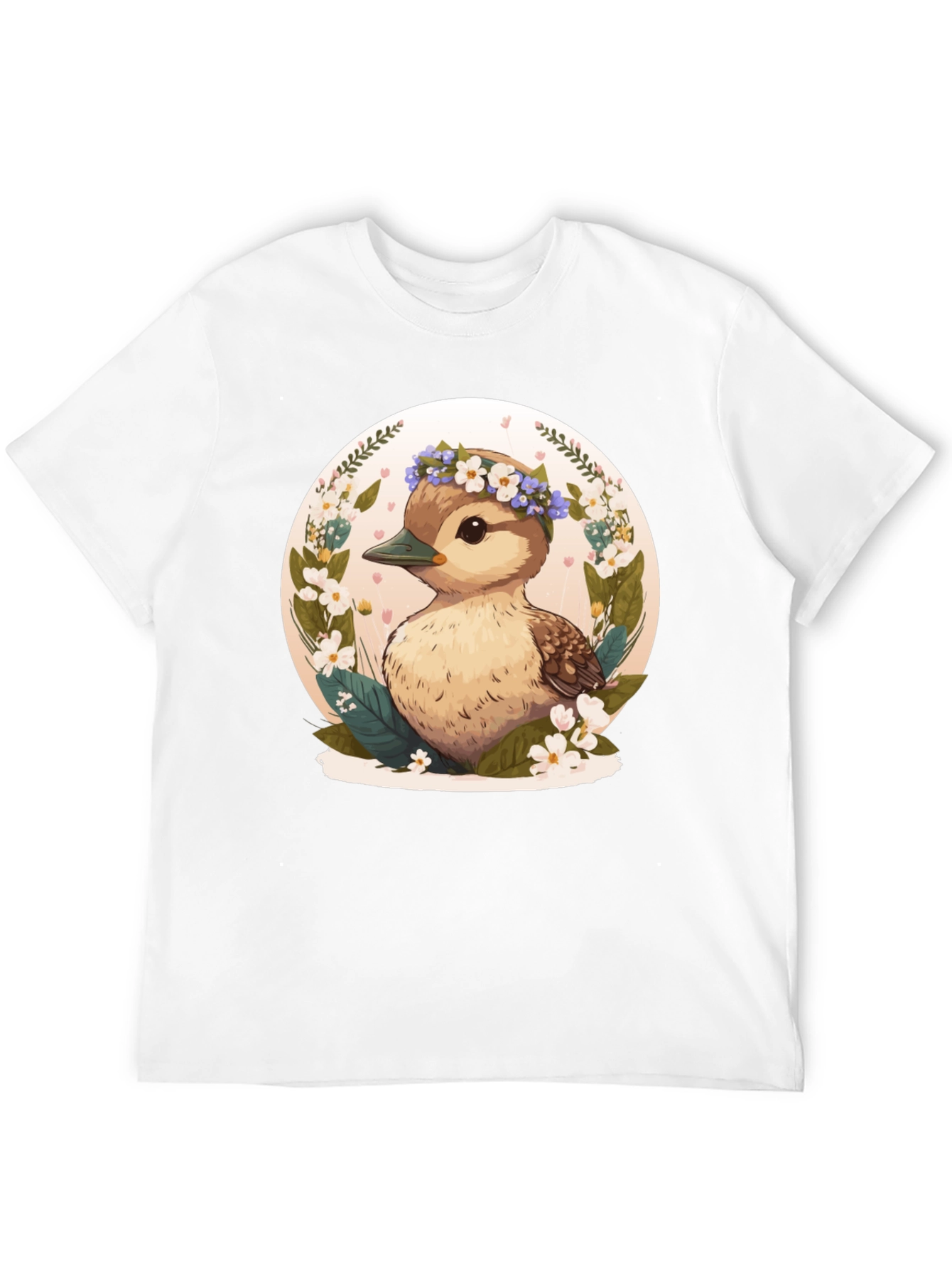 Duckling Floral Wreath Graphic Tee
