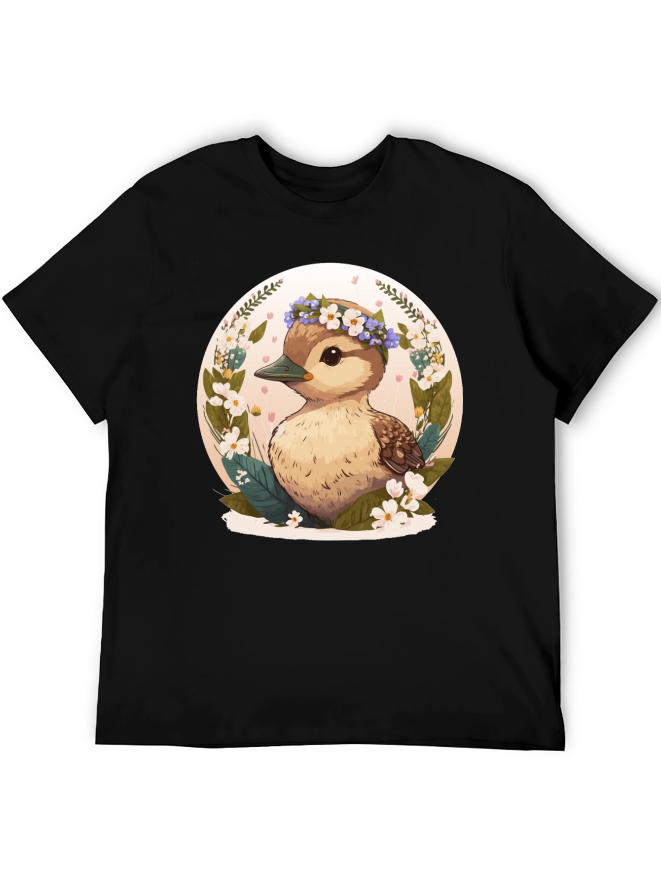 Duckling Floral Wreath Graphic Tee