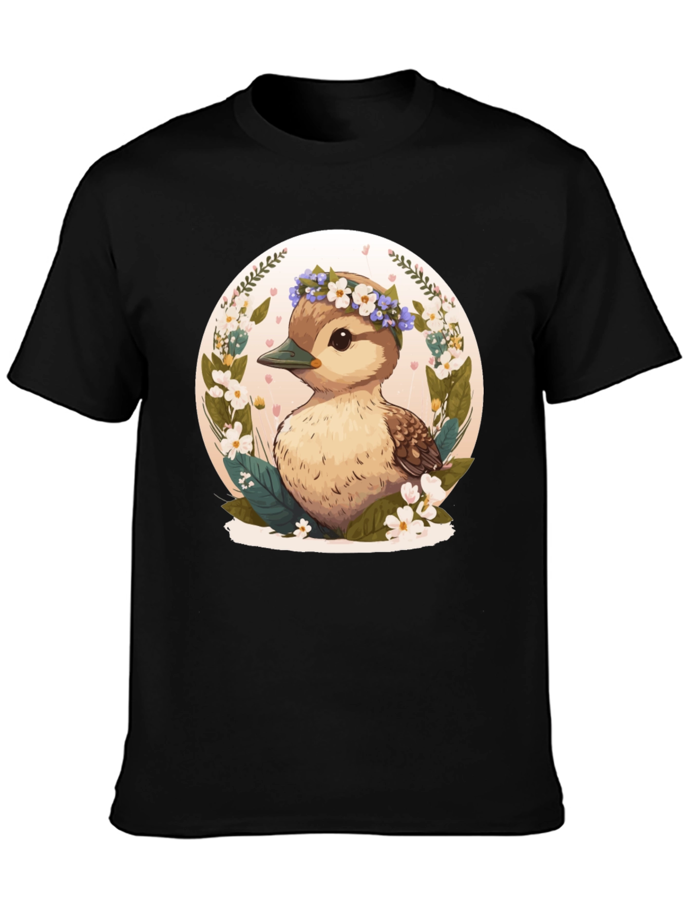 Duckling Floral Wreath Graphic Tee
