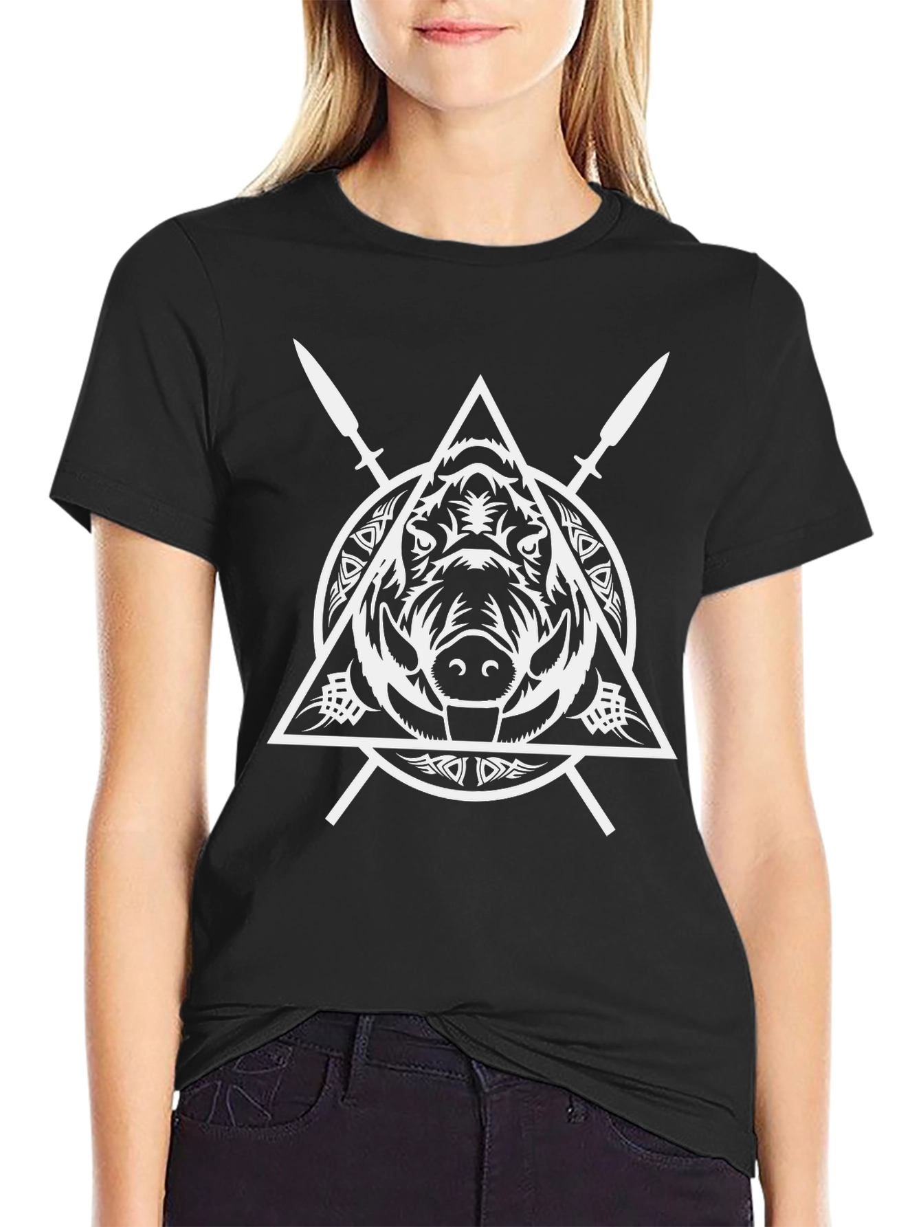 Boar & Spears Graphic Tee - Black
