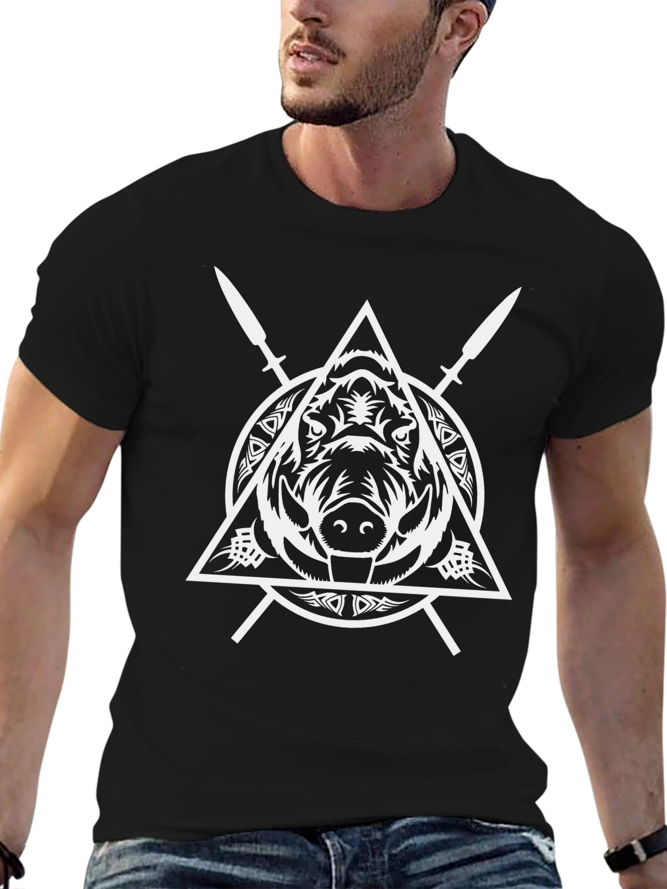 Boar & Spears Graphic Tee - Black