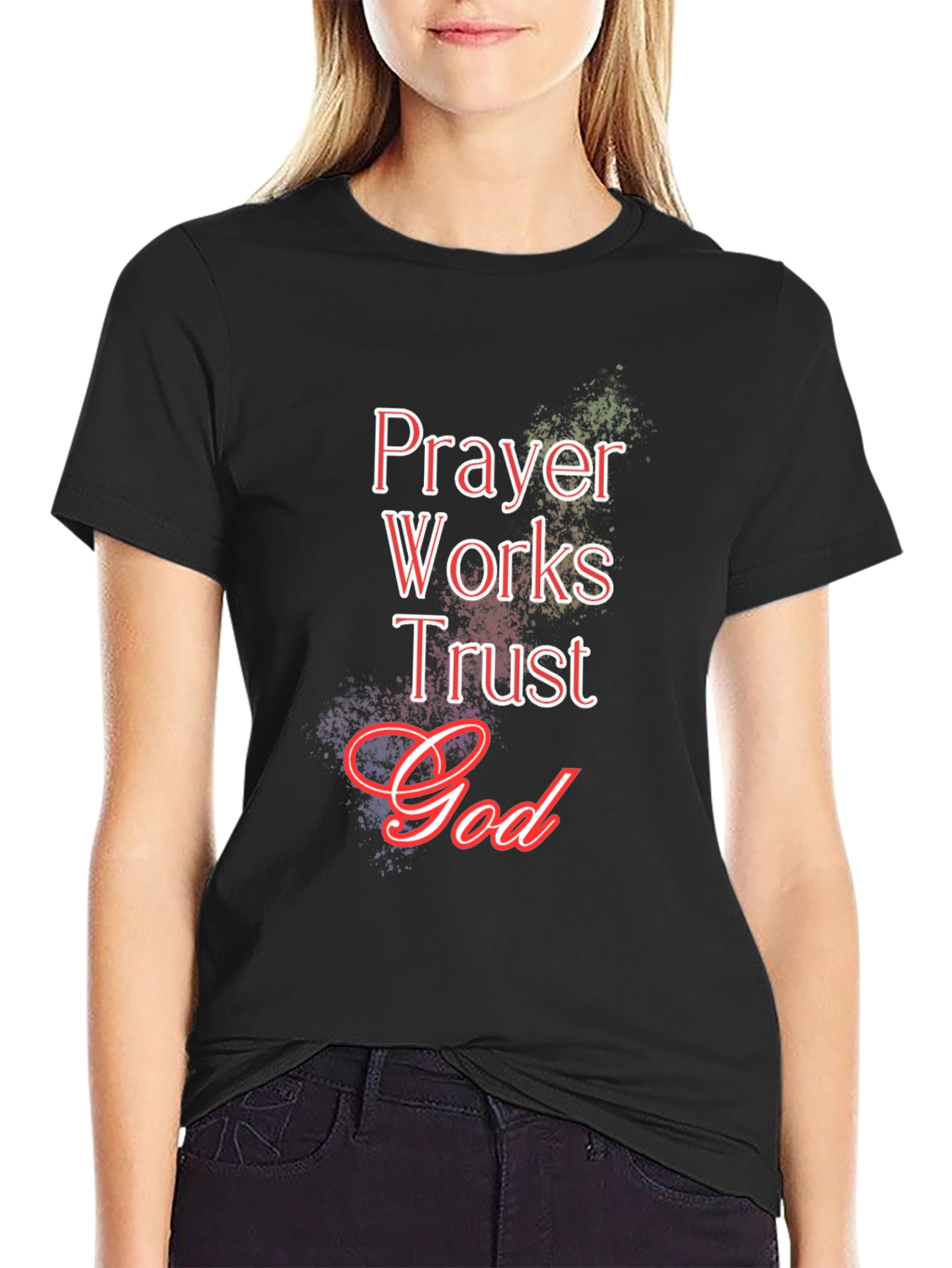 Prayer Works Trust God Black T-Shirt